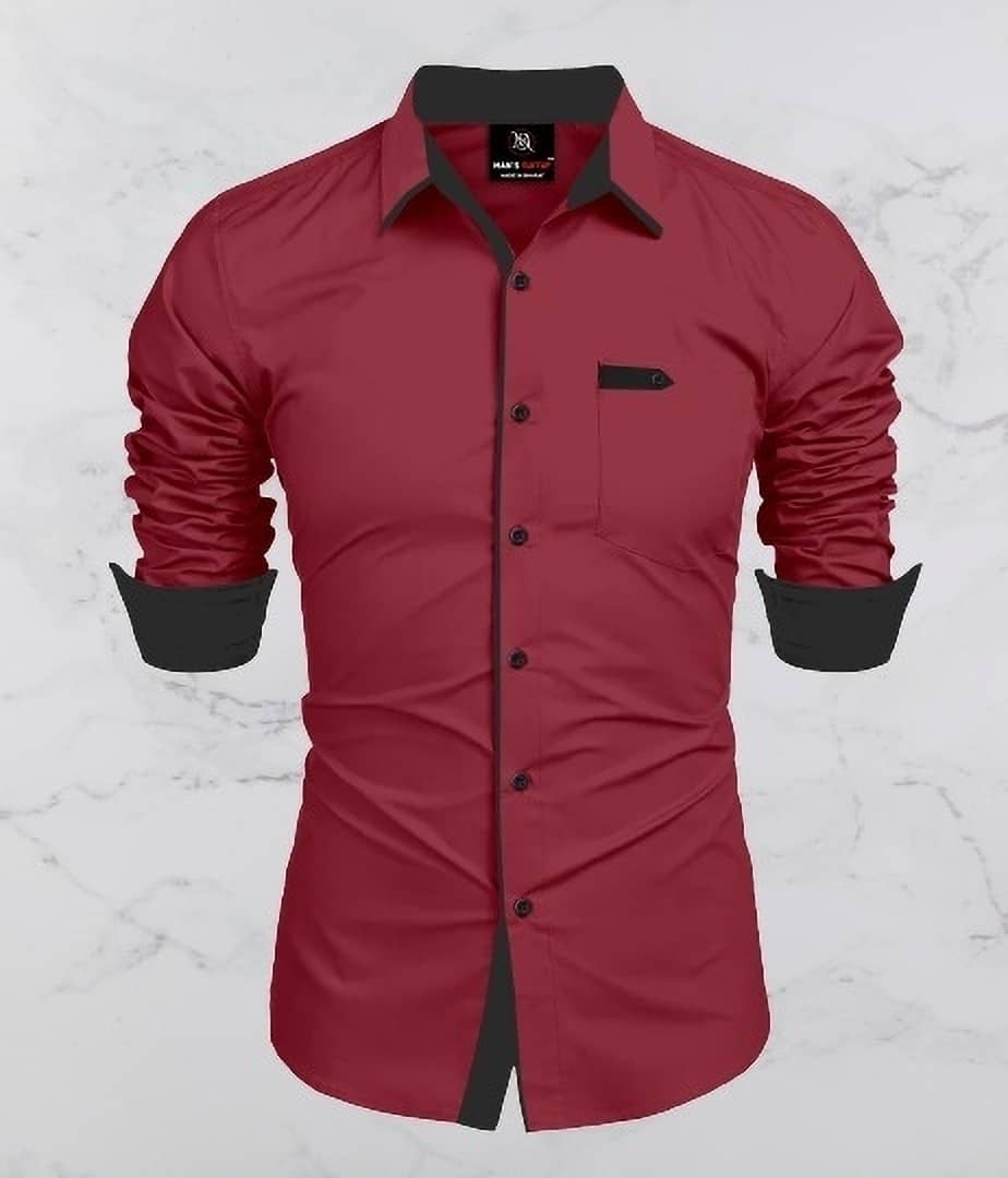MAN'S SUITUP Cotton Blend Regular Fit Solids Full Sleeves Men's Casual Shirt - maroon ( Pack of 1 )