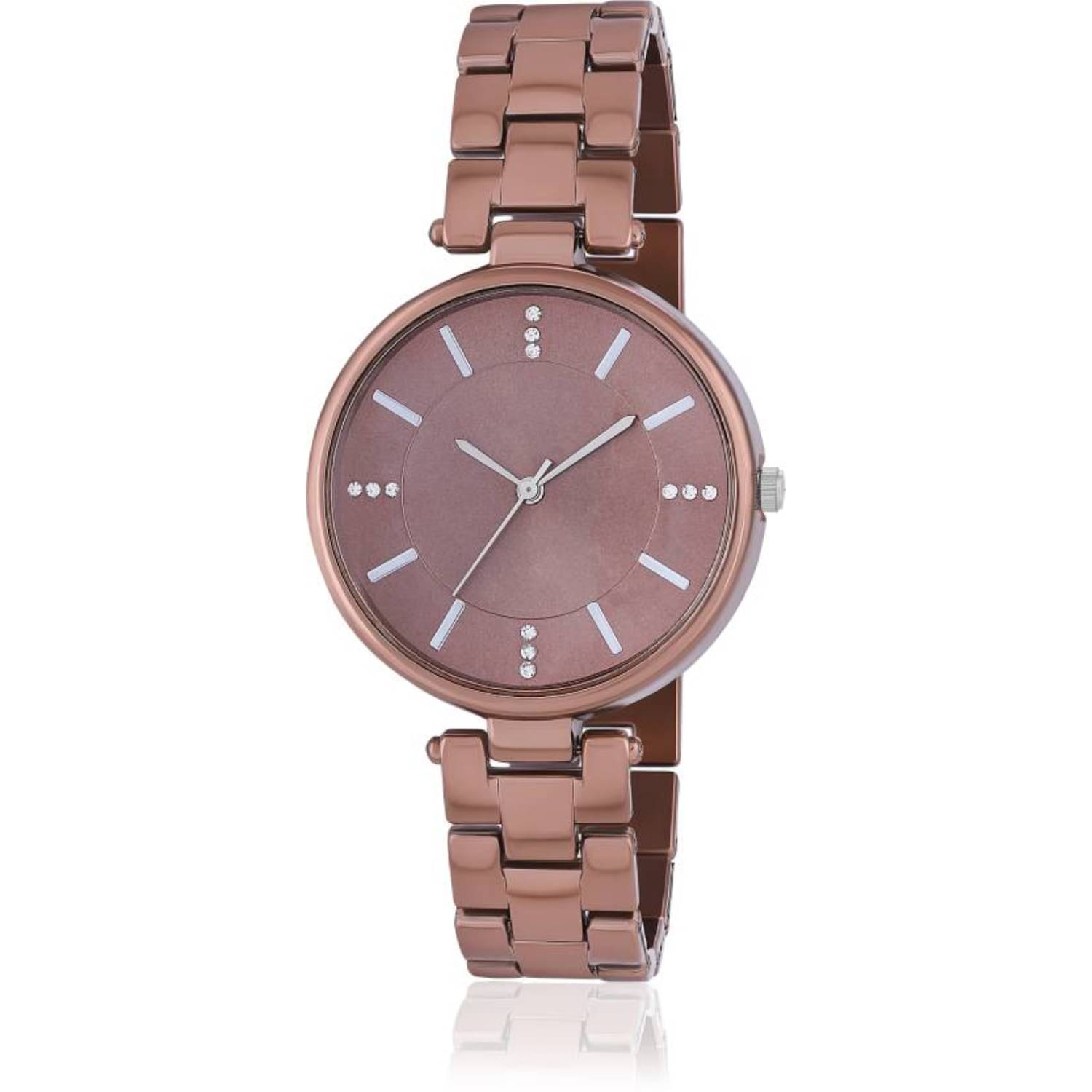     			MARKRIN Brown Metal Analog Womens Watch