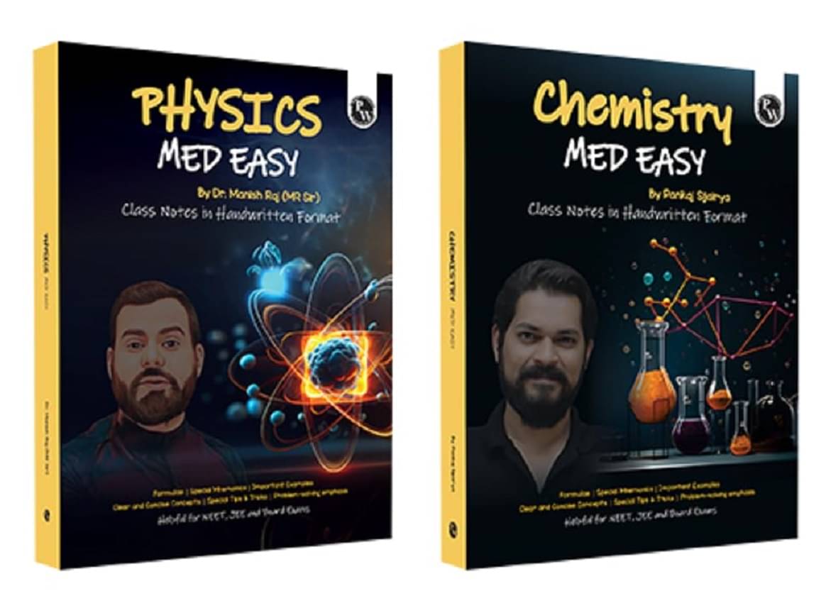     			PW Physics, Chemistry Med Easy | Notes, Formulas, Tips & Tricks for NEET/JEE & Board Exams | MR Sir, Pankaj Sir Handwritten Notes Combo Set of 2