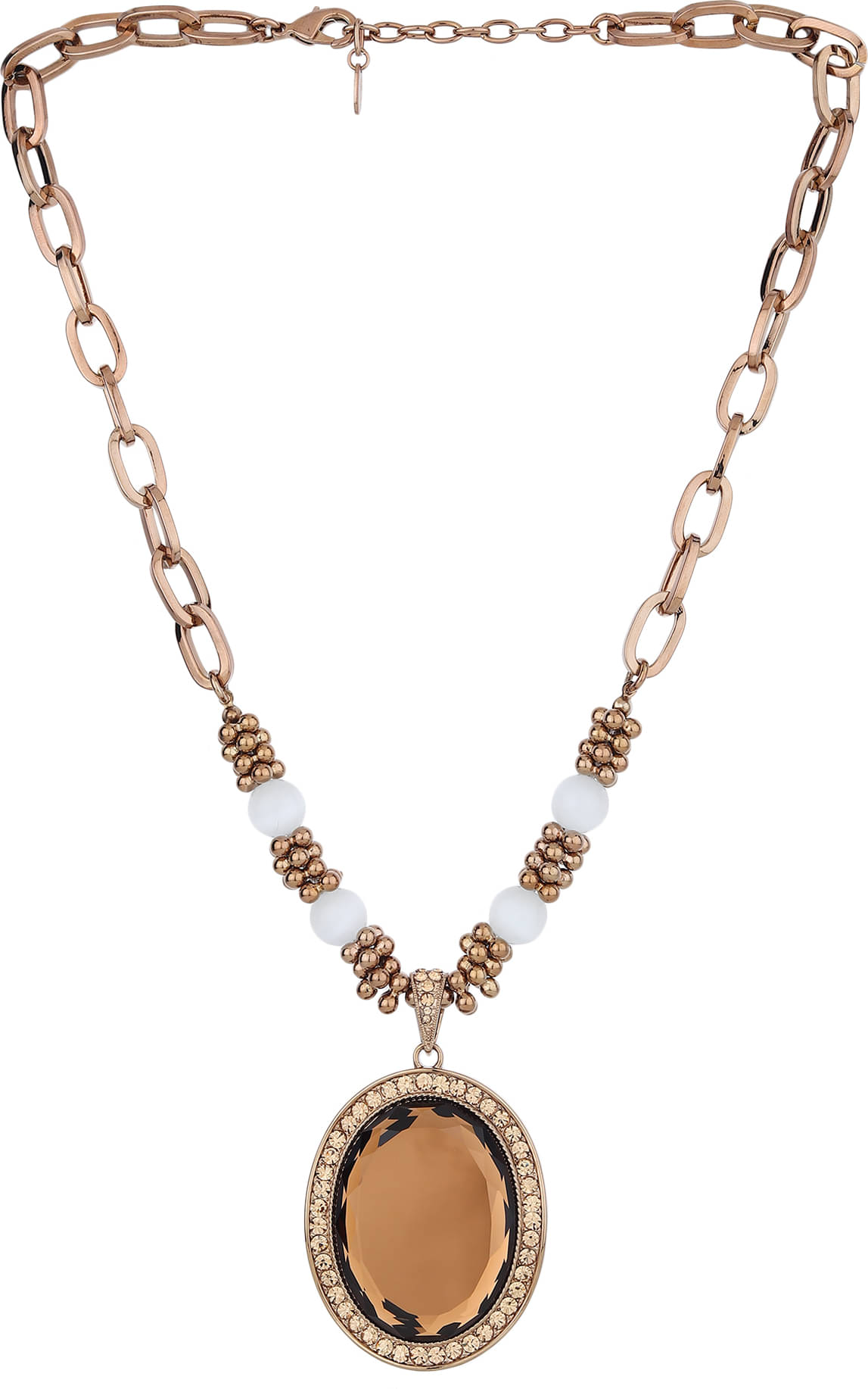     			Rhosyn Brown Metal Necklace ( Pack of 1 )