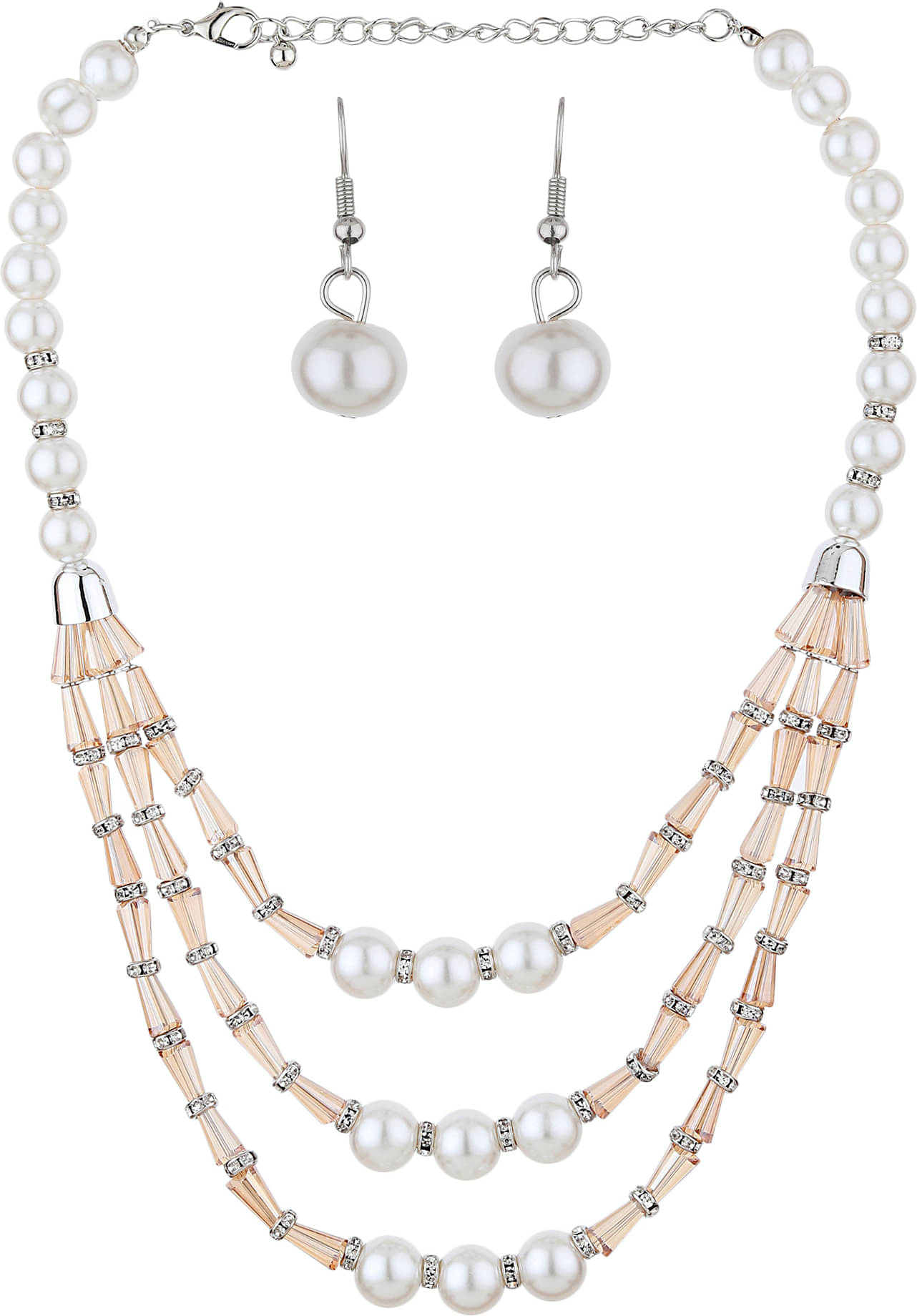     			Rhosyn Gold Pearls Necklace Set ( Pack of 1 )