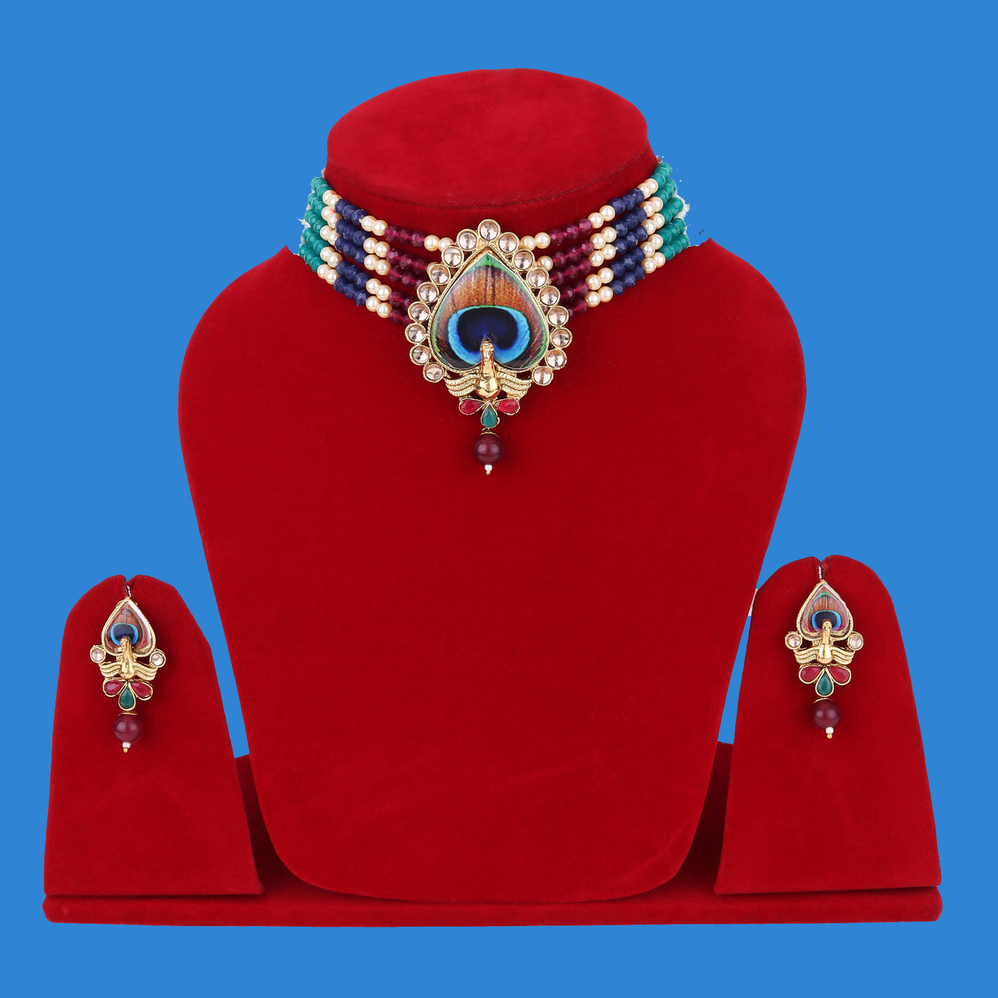     			Rhosyn Multicolor Alloy Necklace Set ( Pack of 1 )