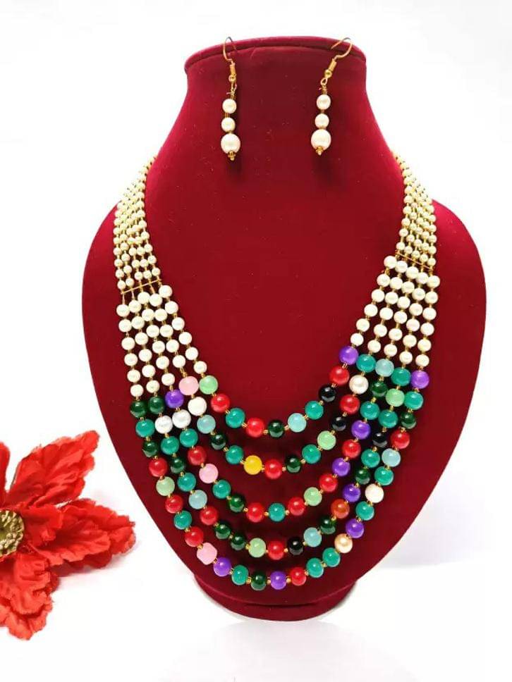     			Rhosyn Multicolor Alloy Necklace Set ( Pack of 1 )