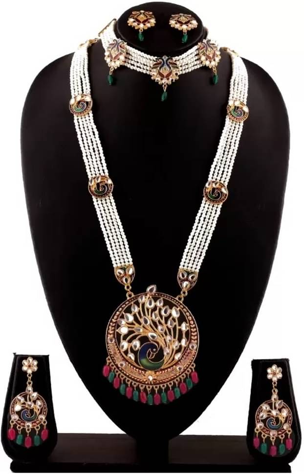     			Rhosyn Multicolor Brass Necklace Set ( Pack of 1 )