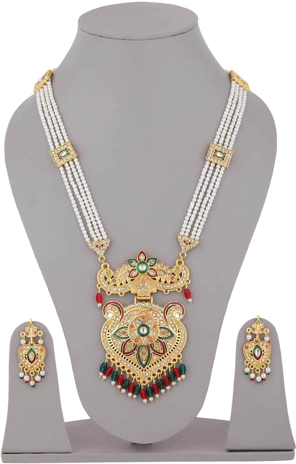     			Rhosyn Multicolor Brass Necklace Set ( Pack of 1 )