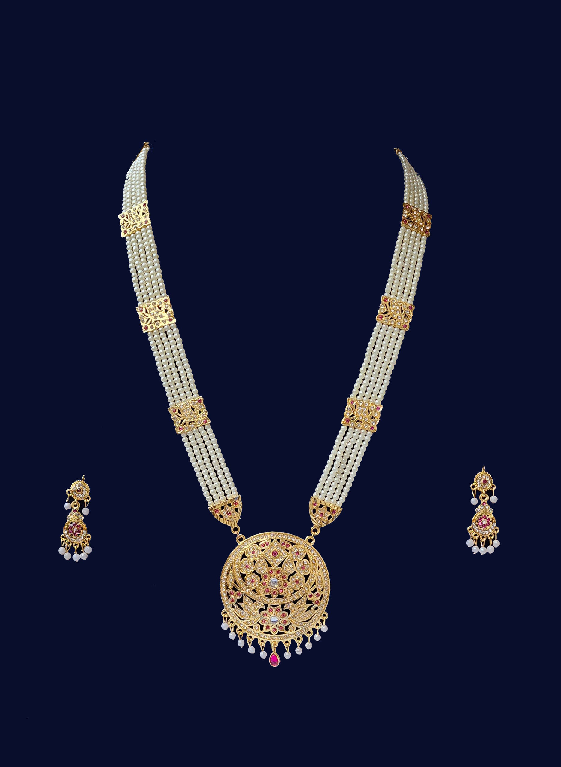     			Rhosyn Multicolor Brass Necklace Set ( Pack of 1 )