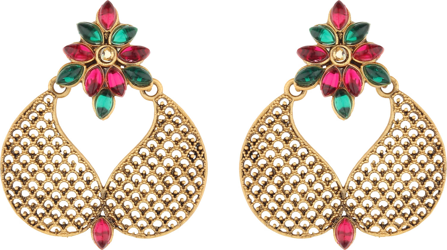     			Rhosyn Multicolor Drop Earrings ( Pack of 1 )