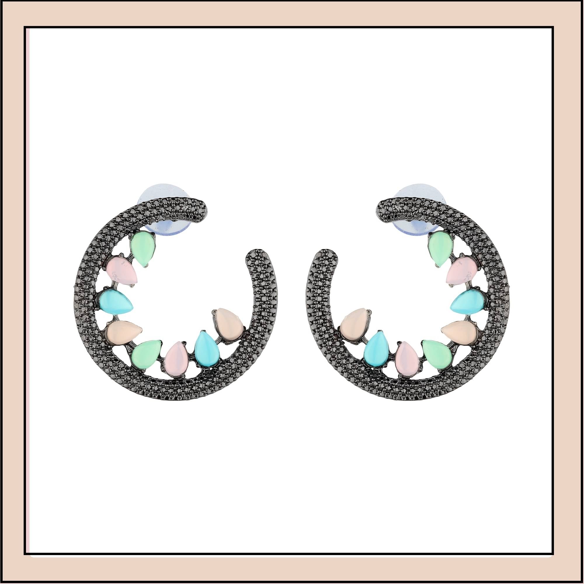     			Rhosyn Multicolor Hoops Earrings ( Pack of 1 )