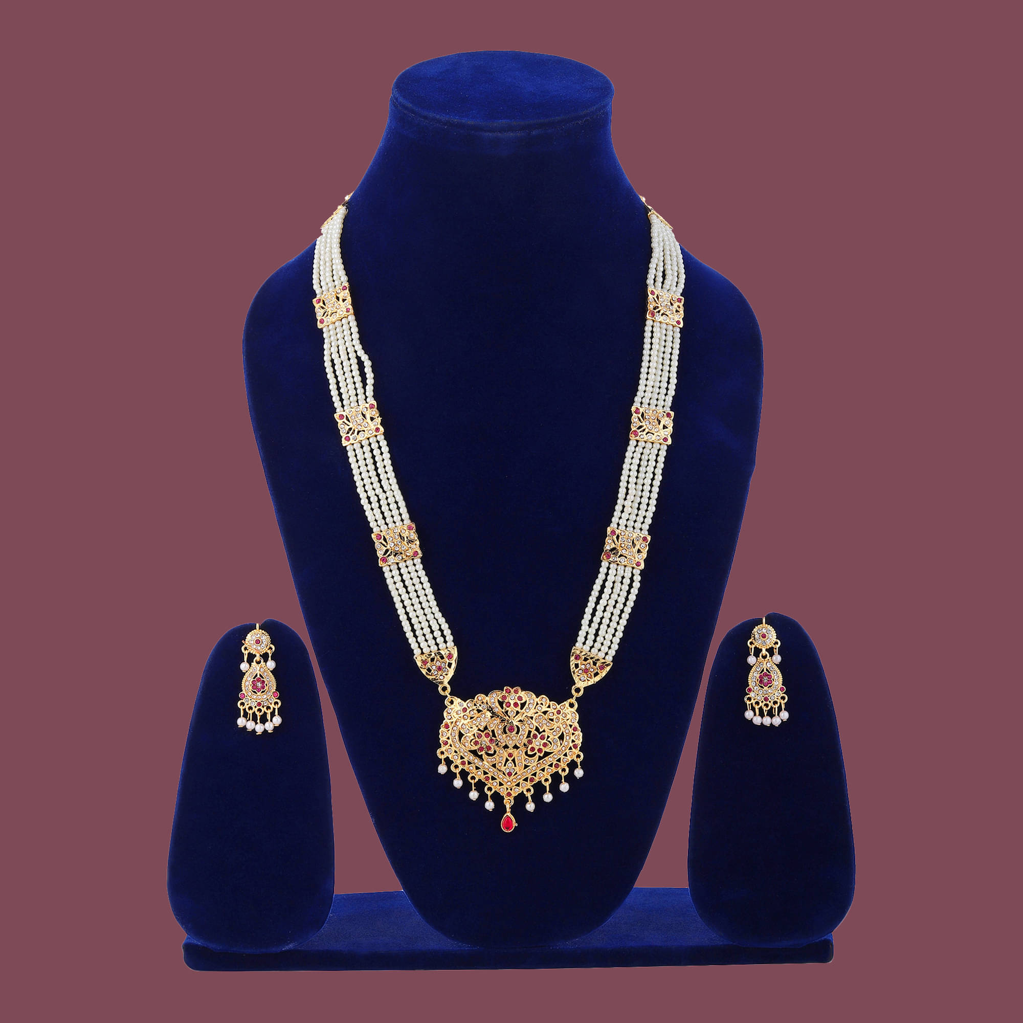     			Rhosyn Multicolor Pearls Necklace Set ( Pack of 1 )