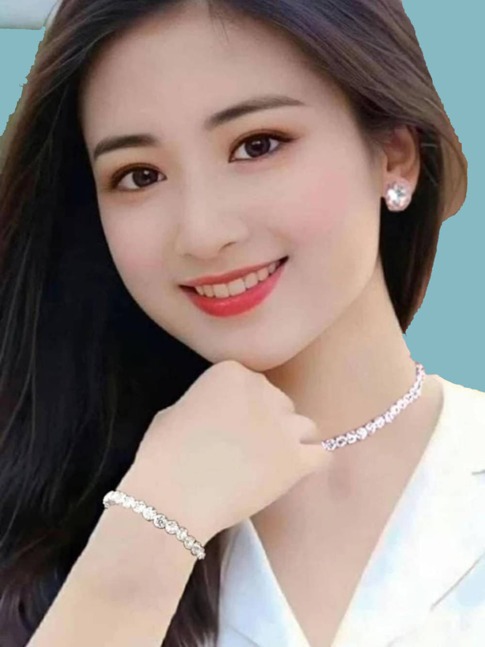     			Rhosyn Silver Alloy Necklace Set ( Pack of 1 )