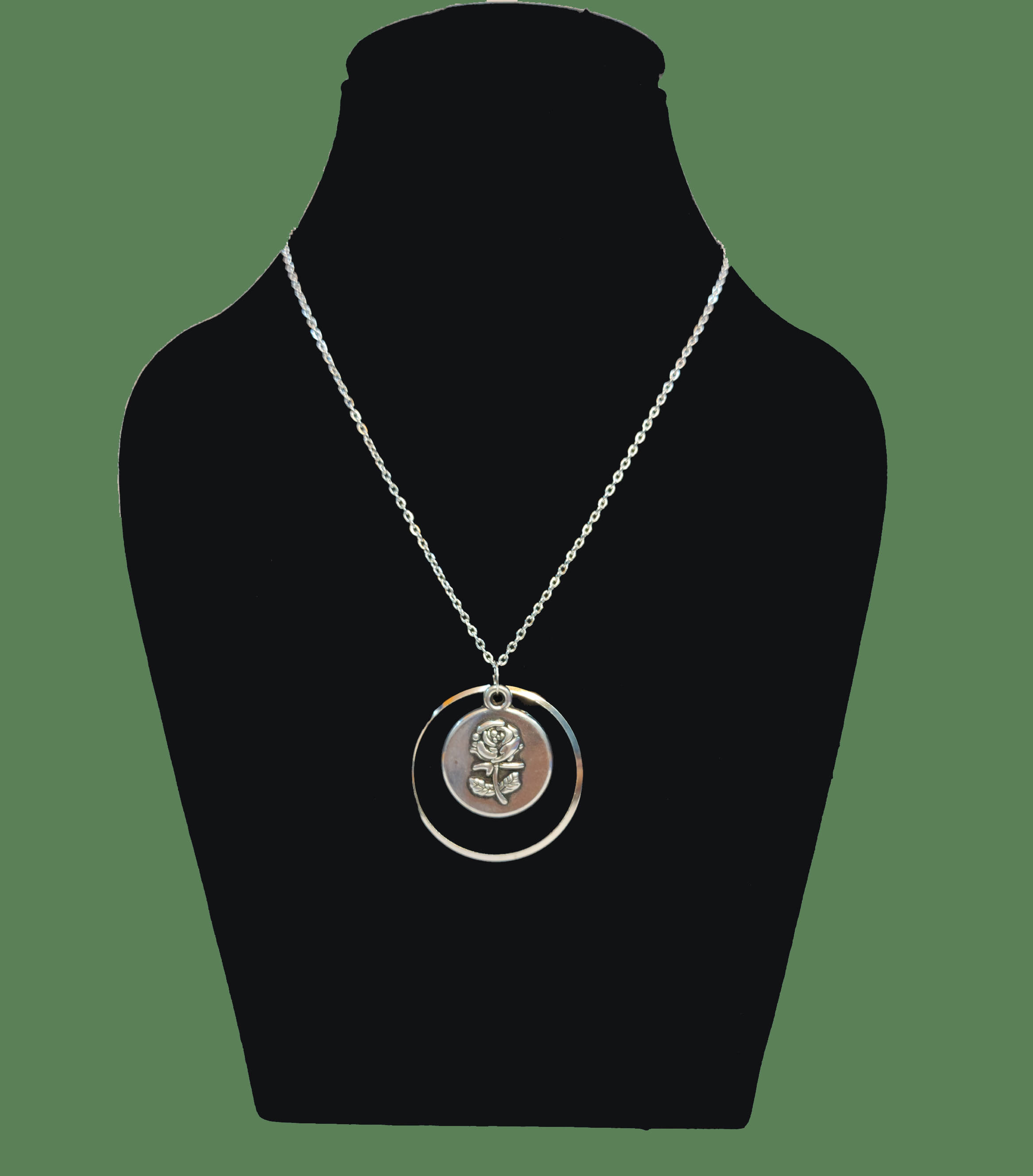     			Rhosyn Silver Alloy Necklace Set ( Pack of 1 )