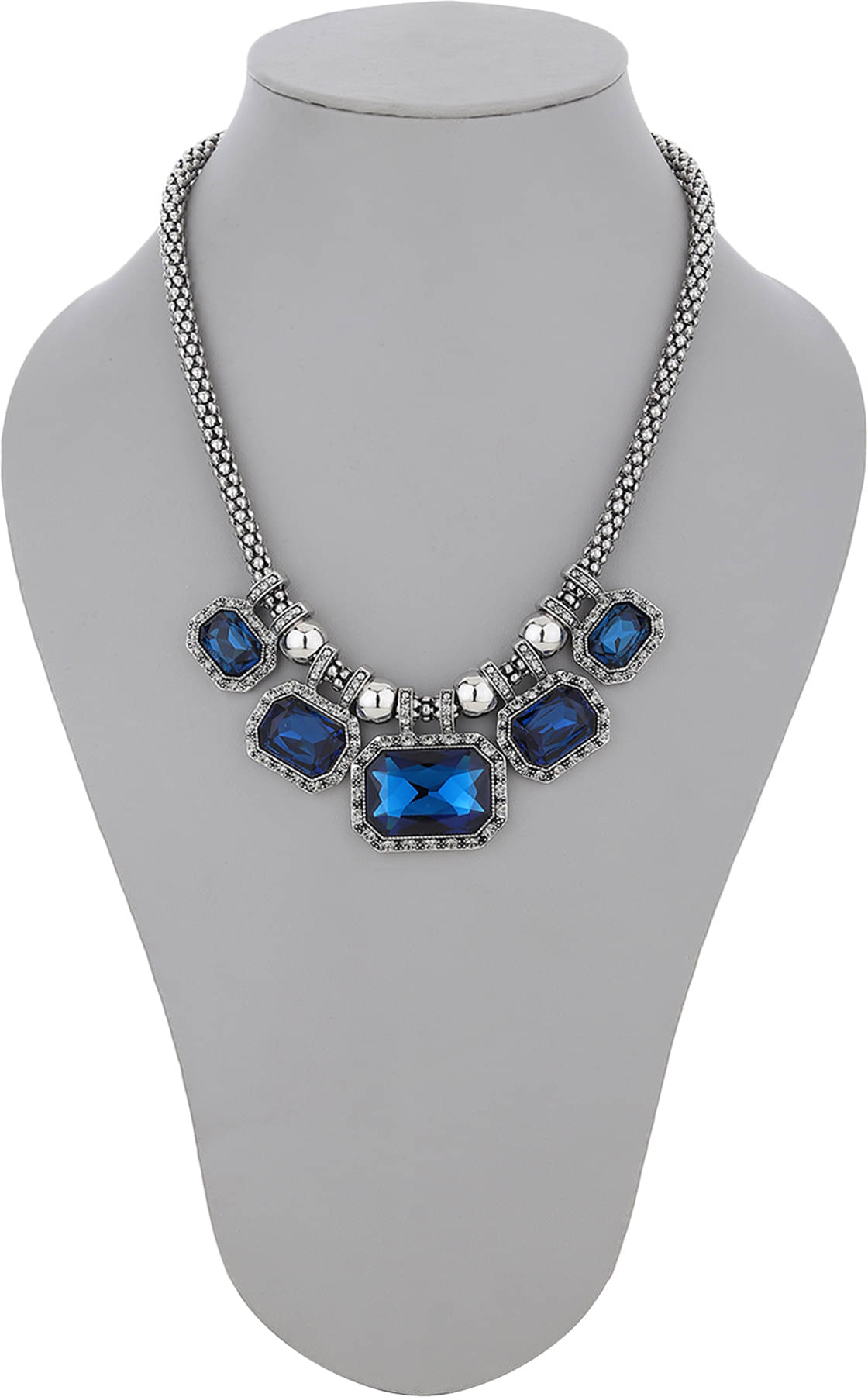     			Rhosyn Silver Metal Necklace Set ( Pack of 1 )