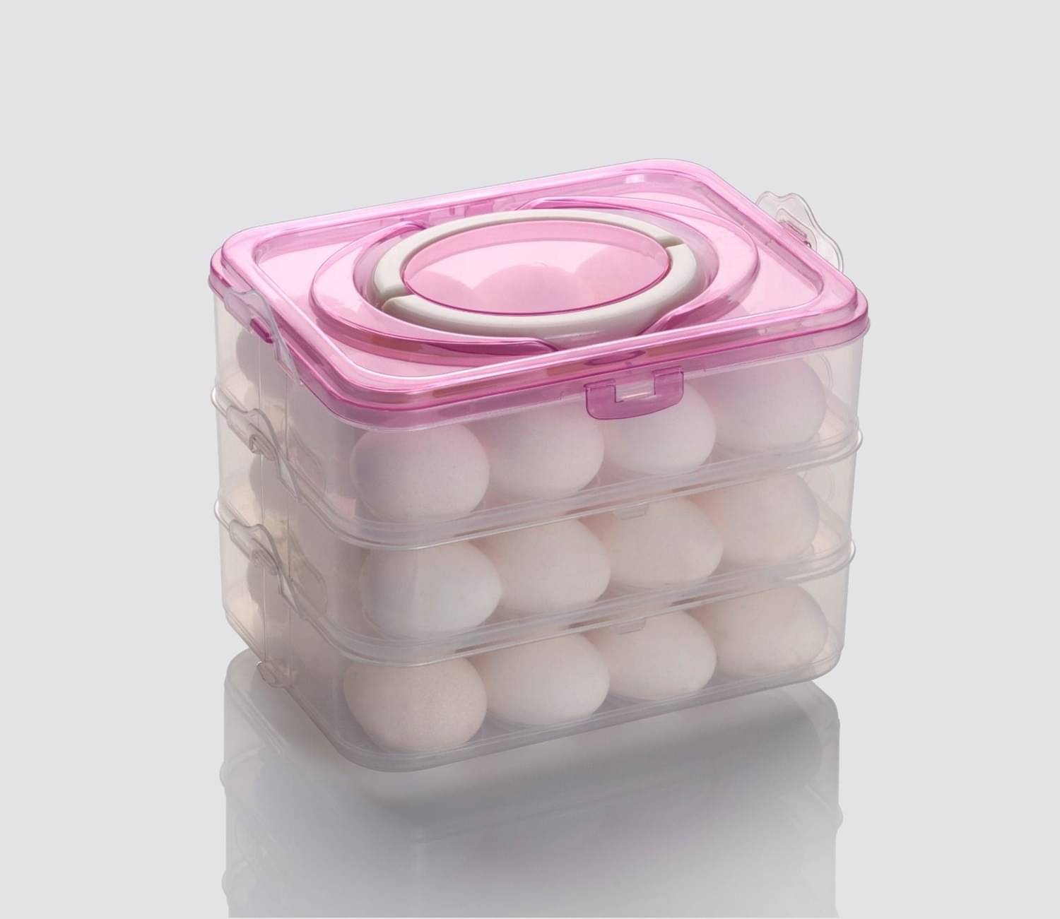     			Stysol Egg Box Plastic White Egg Container ( Set of 1 )