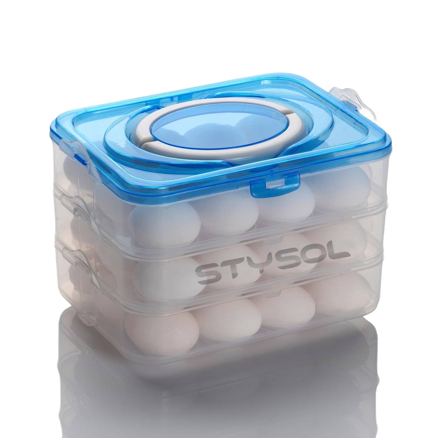     			Stysol Egg Box Plastic White Egg Container ( Set of 1 )