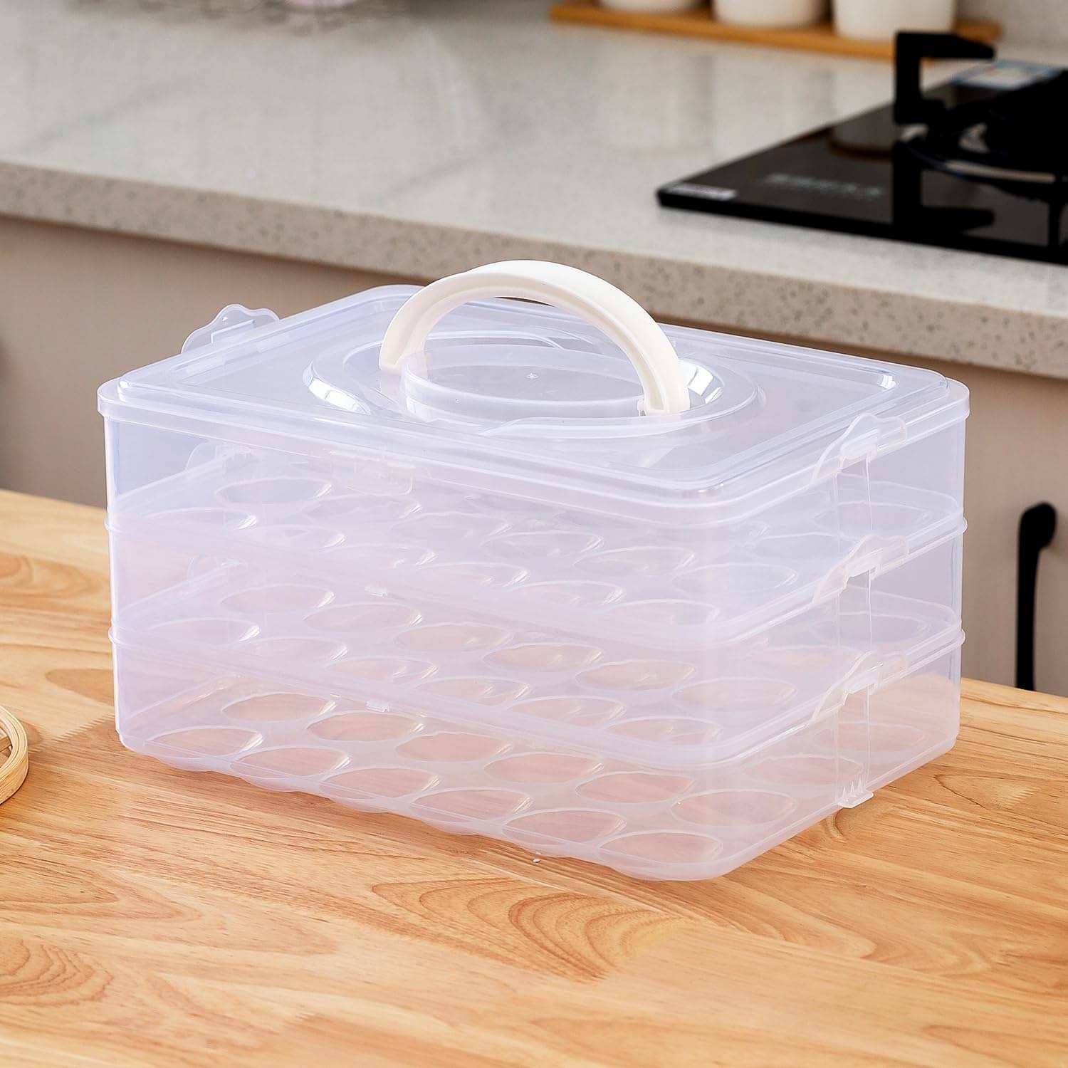     			Stysol Egg Storage Plastic White Egg Container ( Set of 1 )