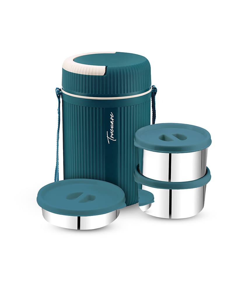    			Trueware Grub 2 Plastic & Stainless Steel Insulated Lunch Box 3 - Container ( Pack of 1 )