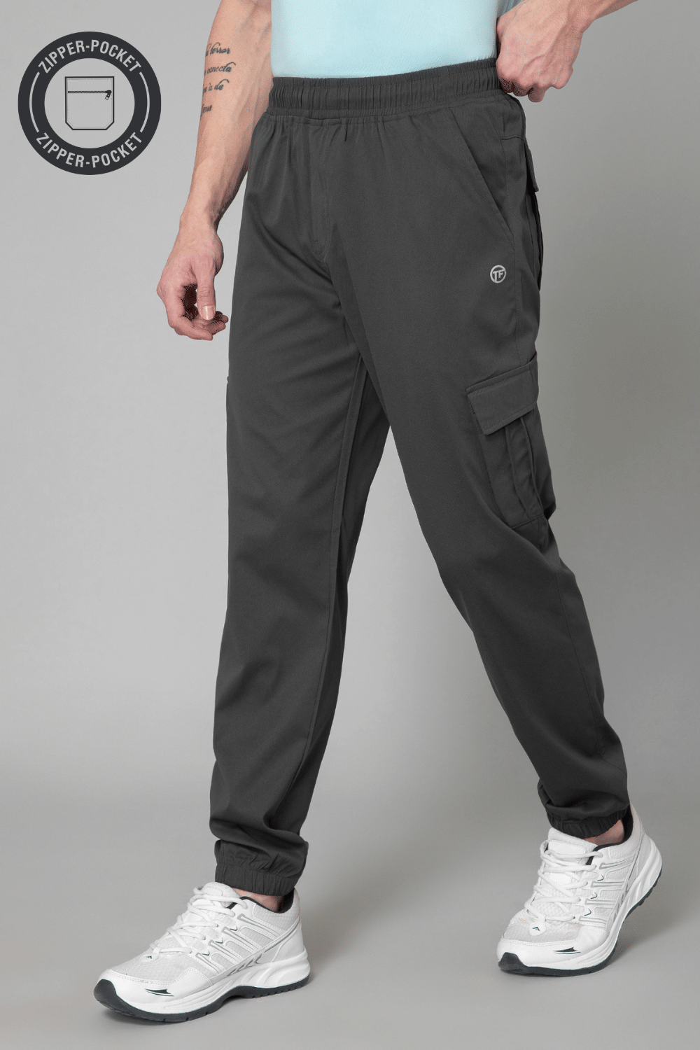     			Turnfit Regular Flat Men's Joggers - Grey ( Pack of 1 )