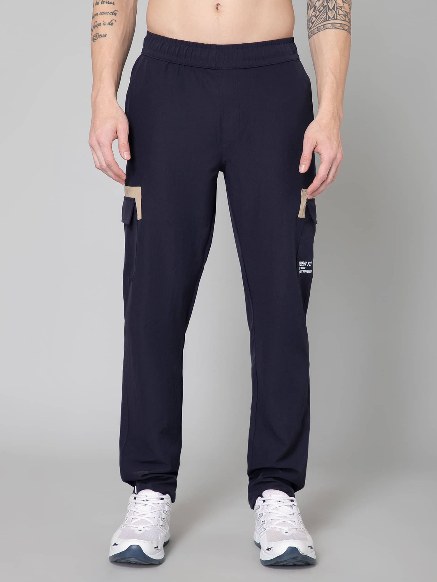     			Turnfit Regular Flat Men's Cargos - Dark Blue ( Pack of 1 )