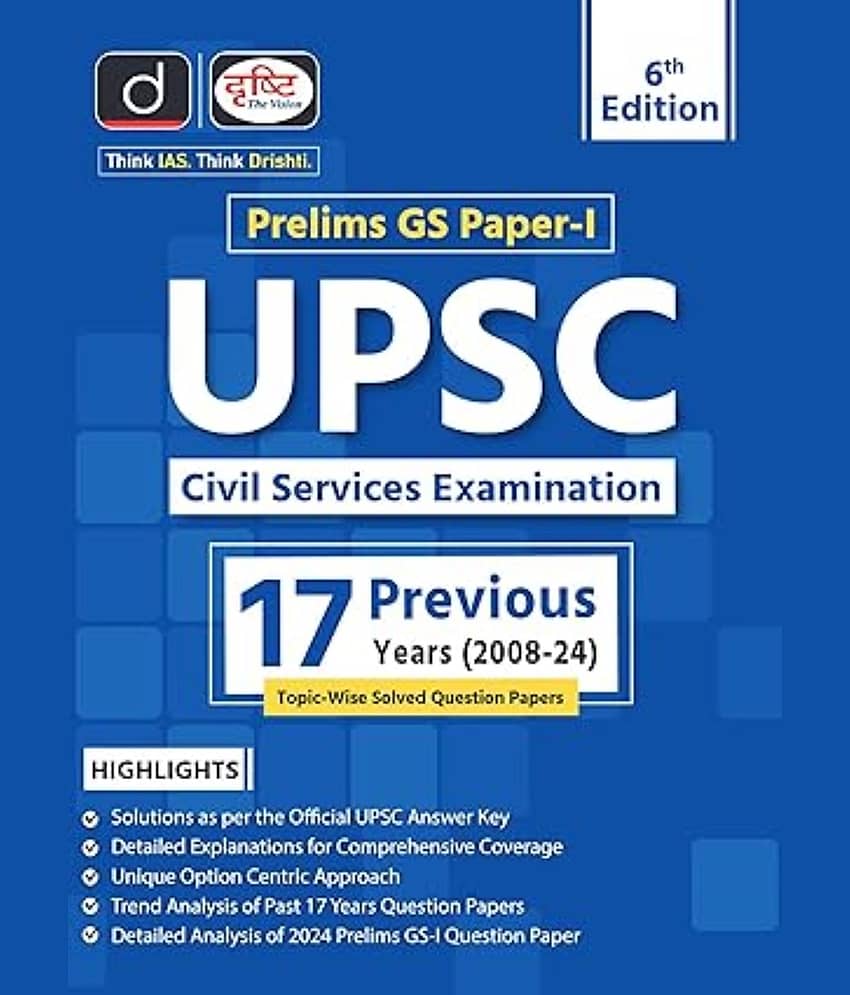 UPSC CSE Previous 17 Years’ (2008-2024) Topic-Wise Solved Question Papers | Drishti IAS | UPSC Question Bank - Stationery | Buy online on ZillyBuy
