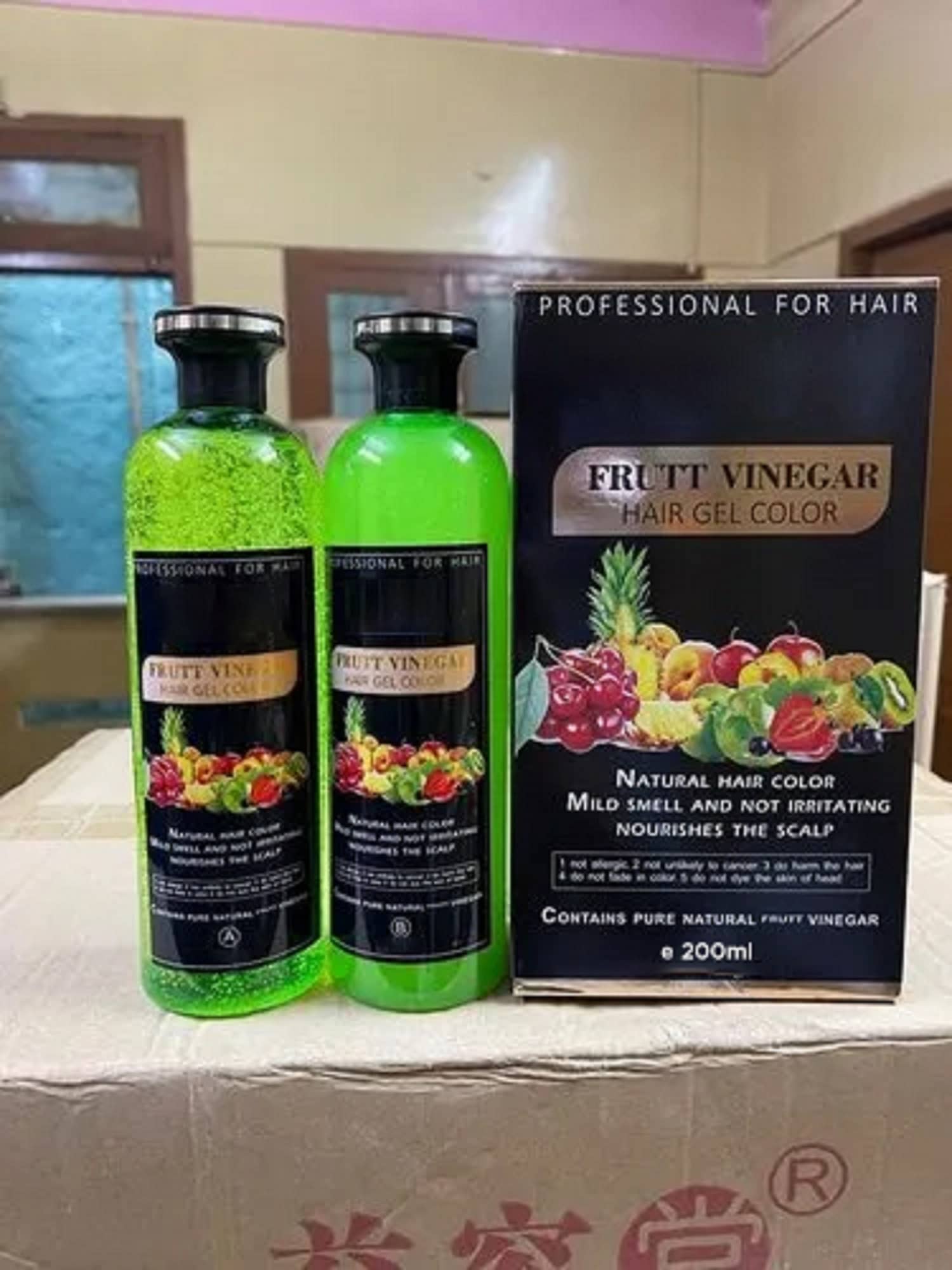 WRIXTY Fruit Vinegar Black Hair Colour Gel Instant Smooth Shiny Hair Ammonia Free Grey Coverage Formula
