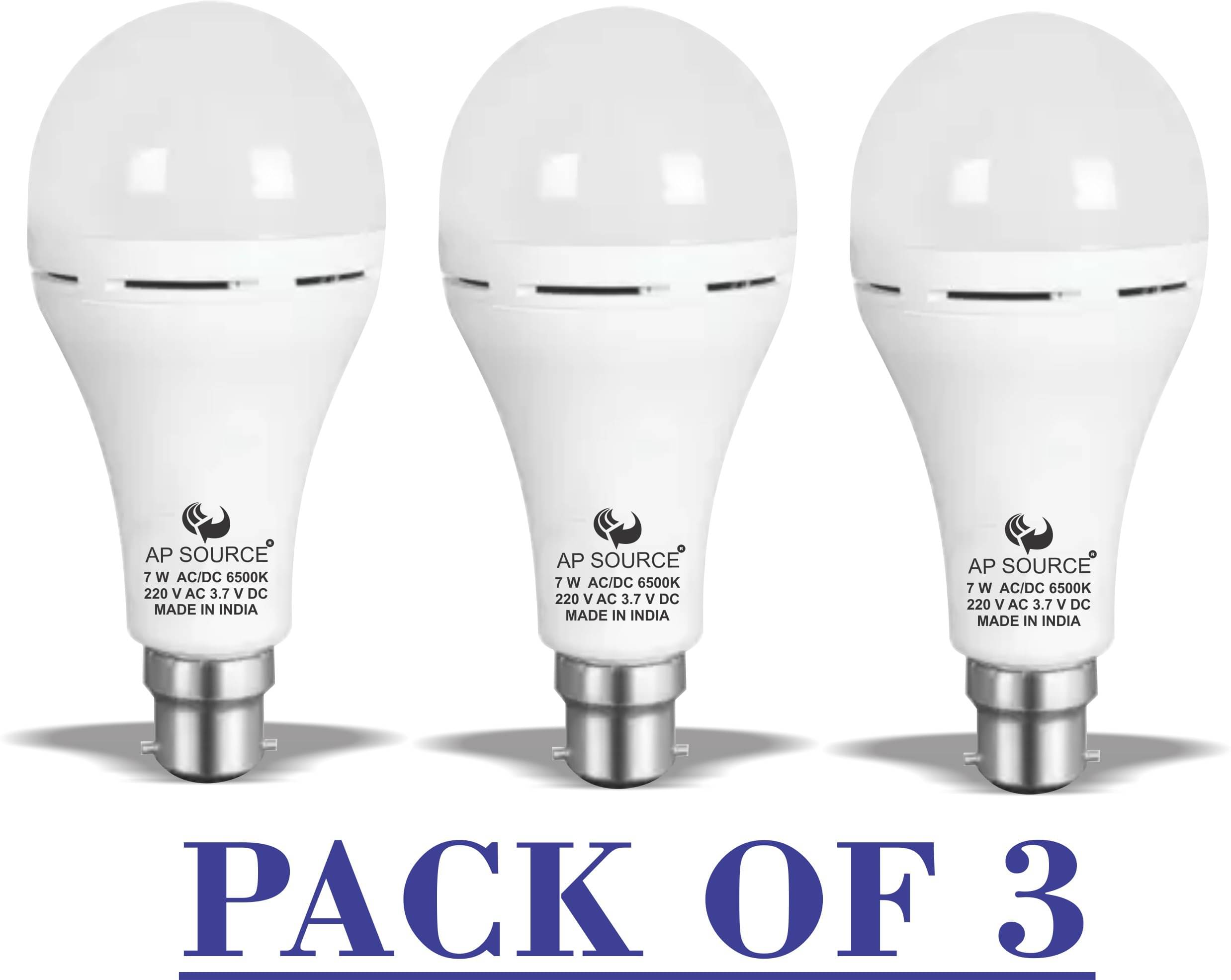     			ZESTRUM 7W Cool Day Light Inverter Bulb ( Pack of 3 )