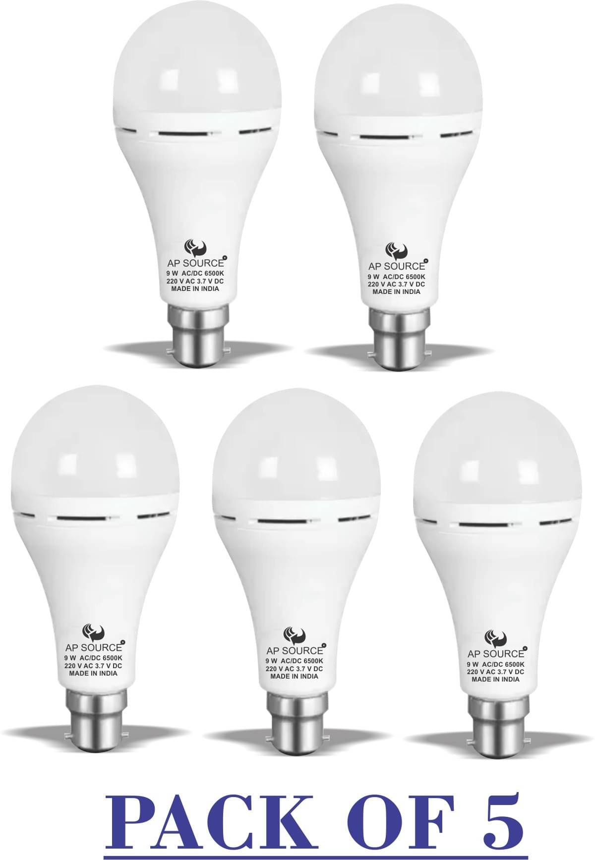     			ZESTRUM 9W Cool Day Light Inverter Bulb ( Pack of 5 )