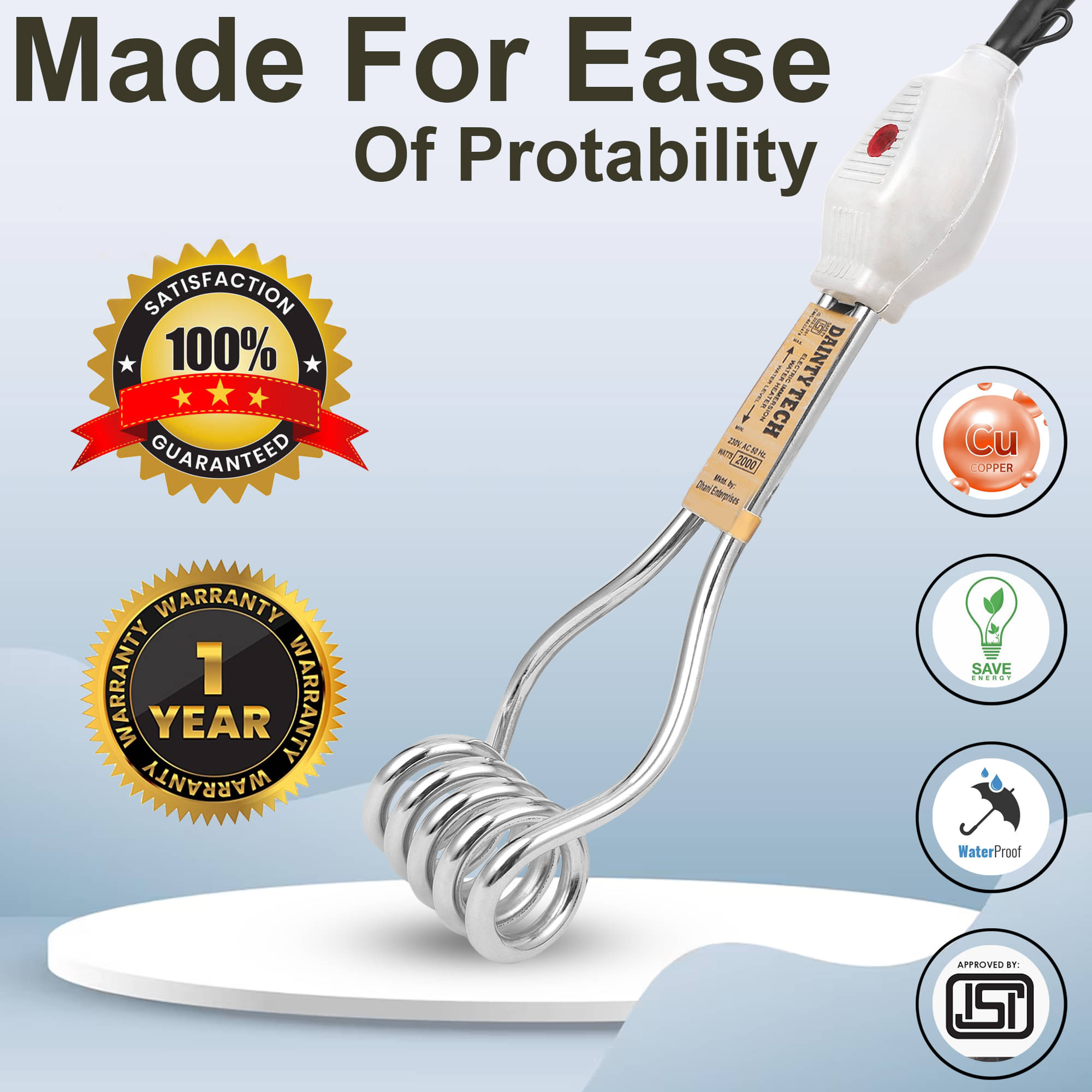     			ZESTRUM Copper 2000W Copper Immersion Rod