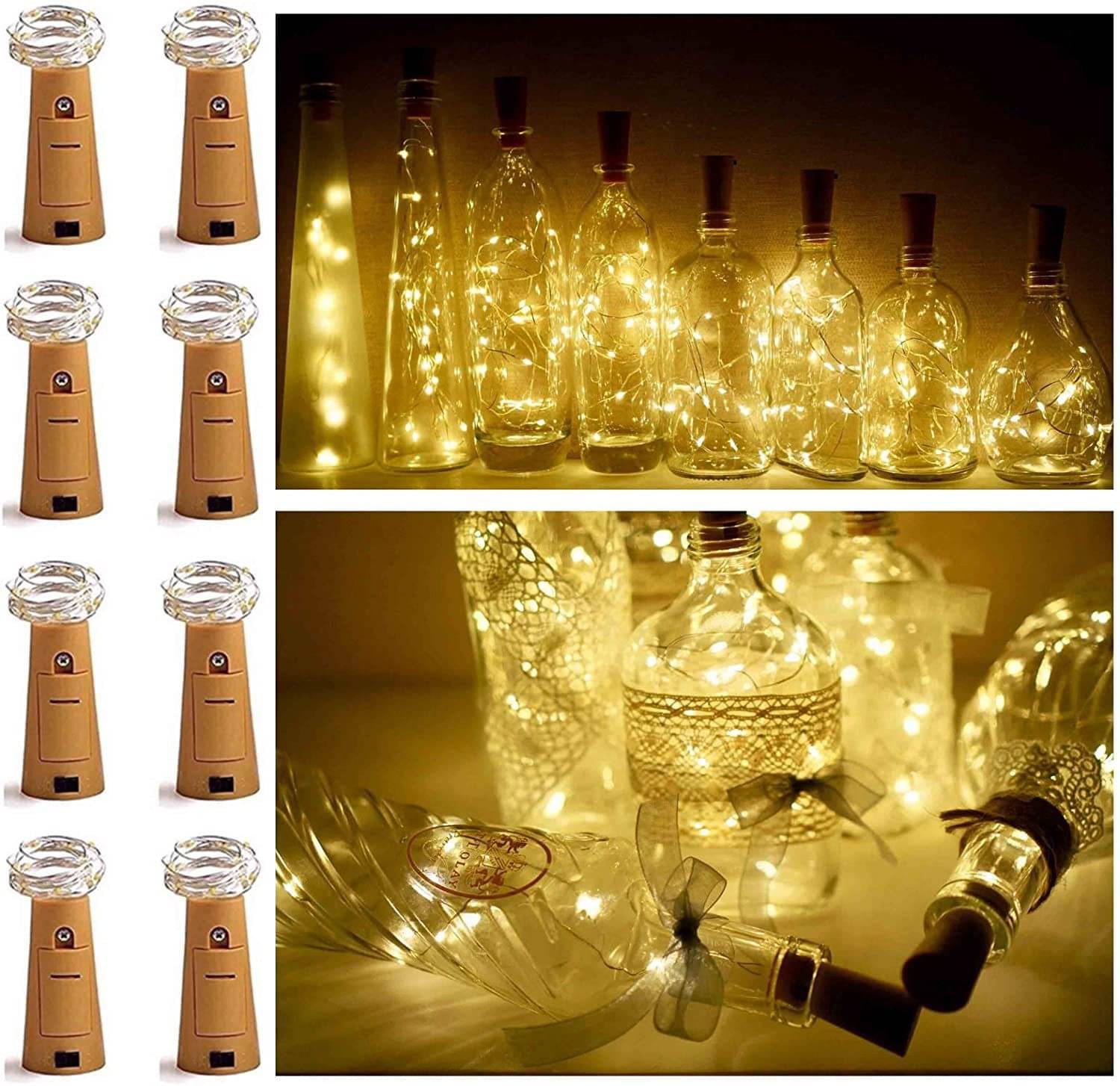     			ZESTRUM Gold 2Mtr Cork light ( Pack of 8 )
