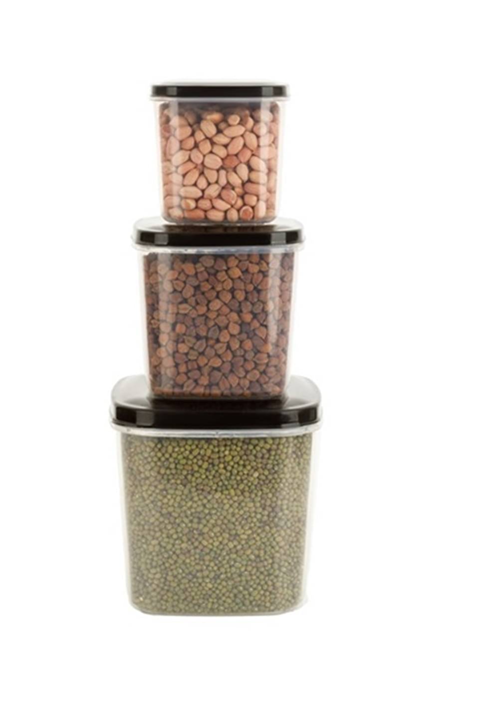 analog kichenware Dal/Pulse/Spice Plastic Black Food Container ( Set of 3 ) analog kichenware Dal/Pulse/Spice Plastic Black Food Container ( Set of 3 )