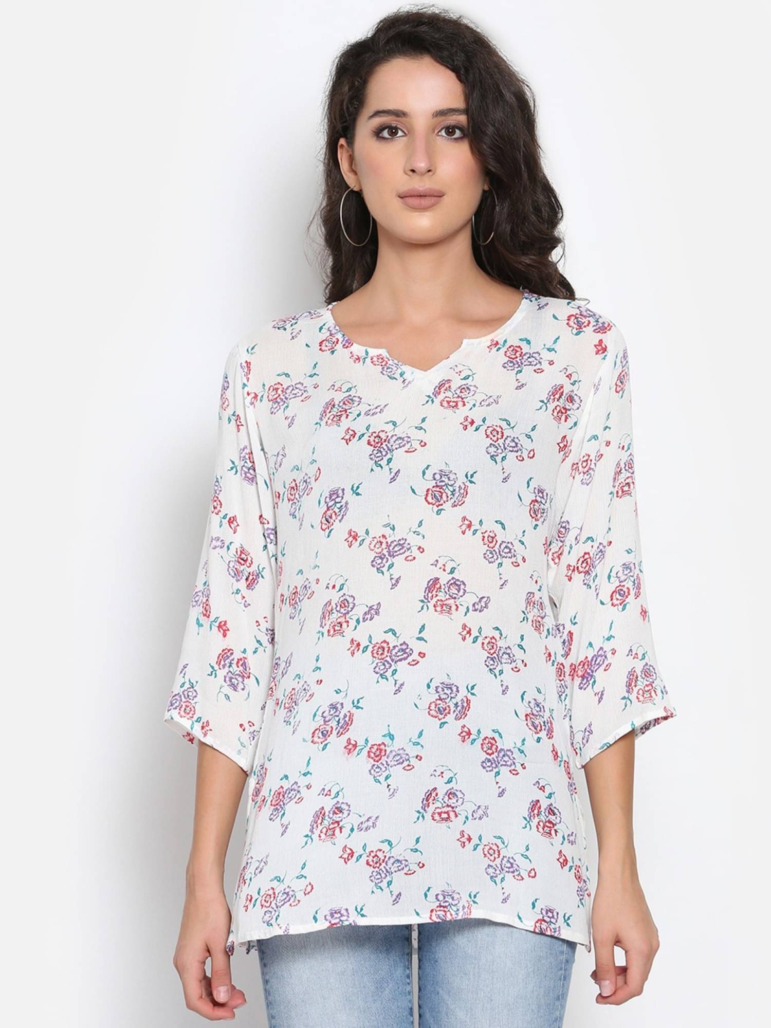 marc louis Women's Crepe Regular Top ( White ) marc louis Women's Crepe Regular Top ( White )