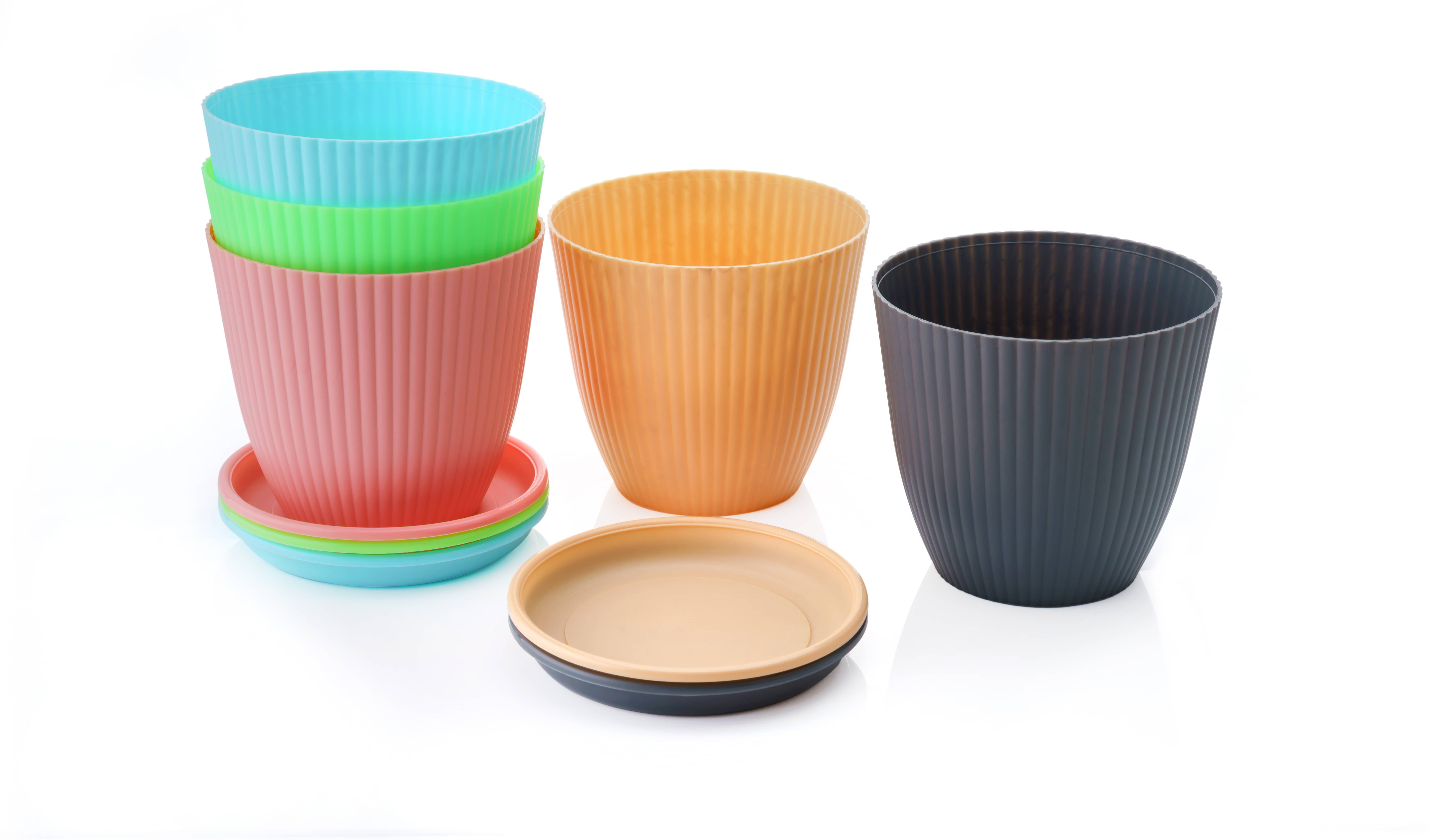     			omortex Multicolor Flower Pot ( Pack of 5 )