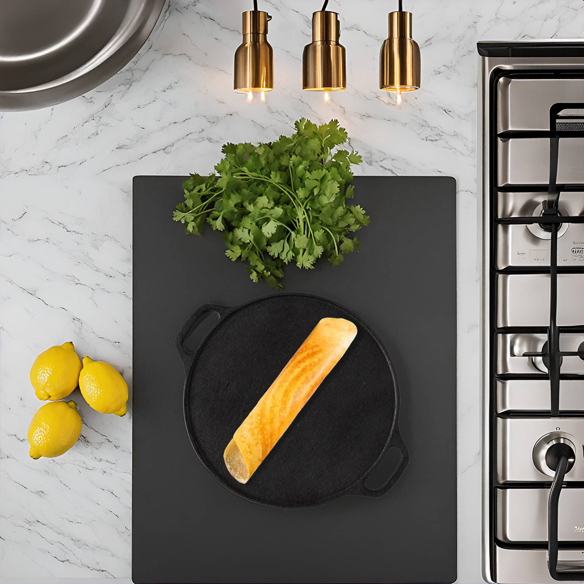 omortex Non Coated Cast Iron Dosa Tawa/Flat Tawa Heavy Bottom Bakelite Handle 2 mm Thickness 30 cm Diameter omortex Non Coated Cast Iron Dosa Tawa/Flat Tawa Heavy Bottom Bakelite Handle 2 mm Thickness 30 cm Diameter