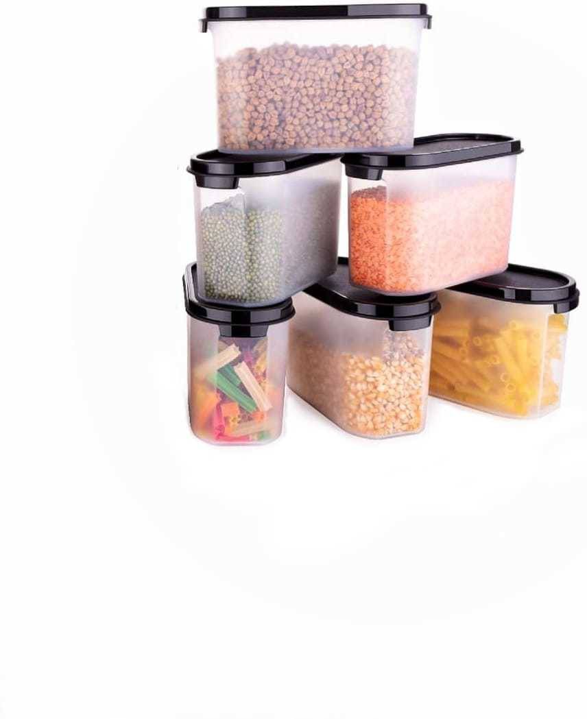     			omortex Plastic Black Multi-Purpose Container ( Set of 5 )