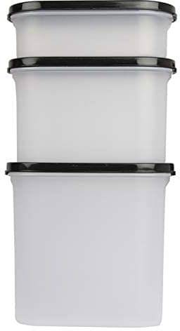     			omortex Plastic Black Utility Container ( Set of 3 )