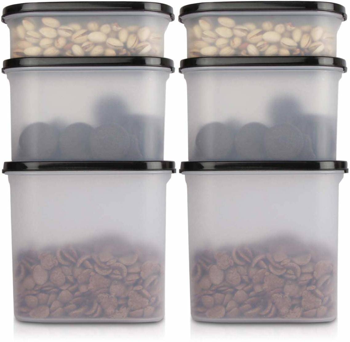     			omortex Plastic Black Utility Container ( Set of 6 )