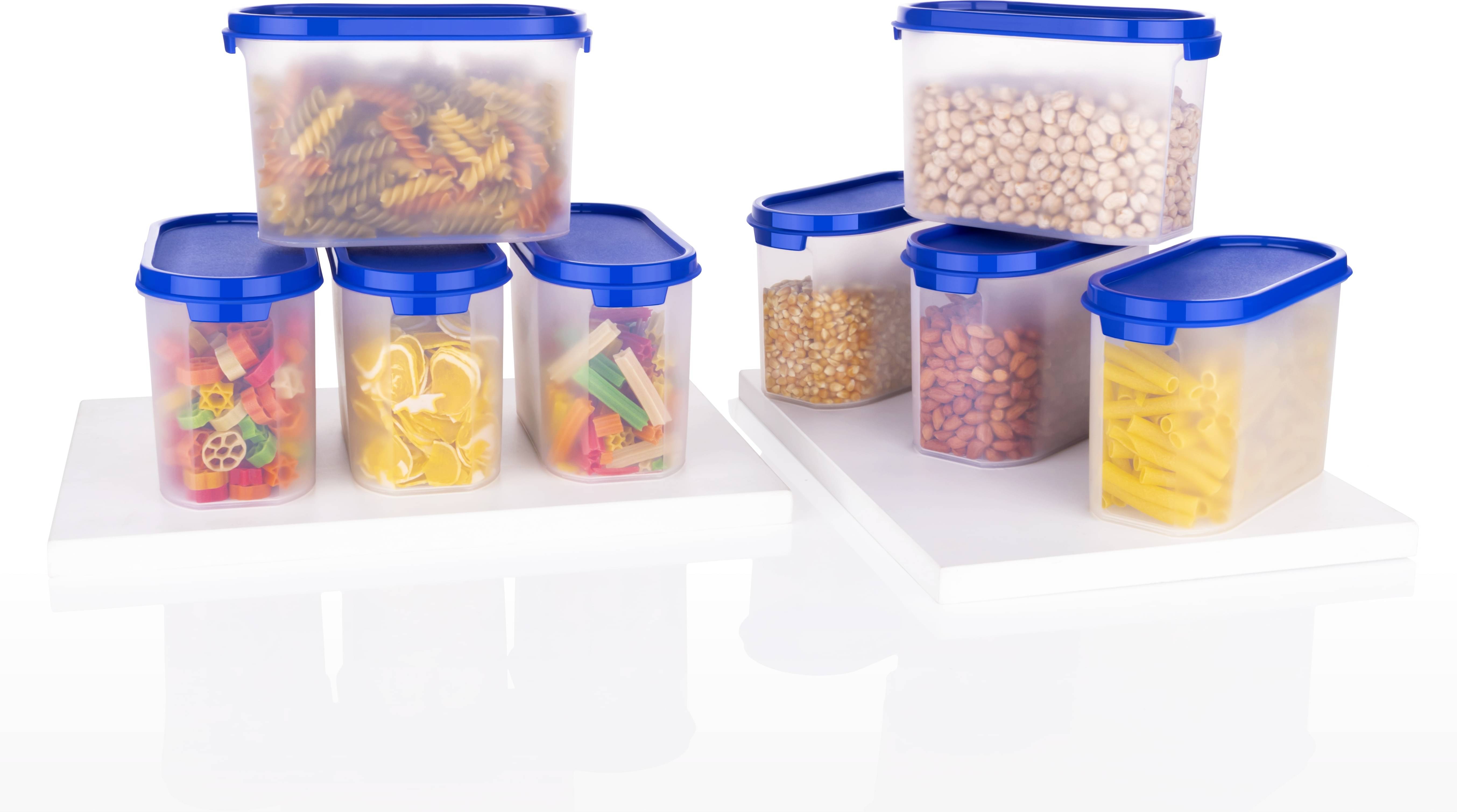     			omortex Plastic Blue Multi-Purpose Container ( Set of 8 )