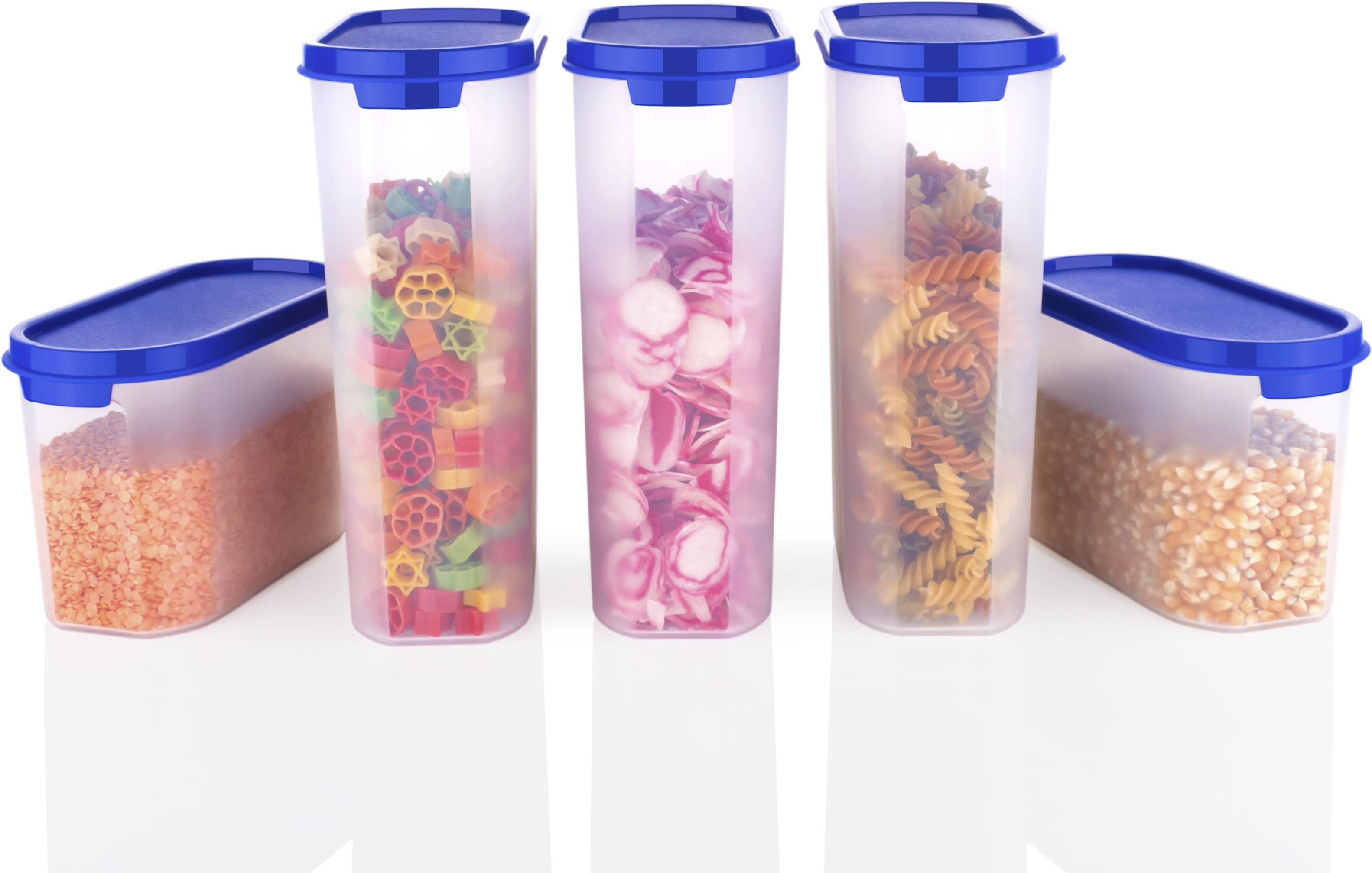     			omortex Plastic Blue Multi-Purpose Container ( Set of 5 )