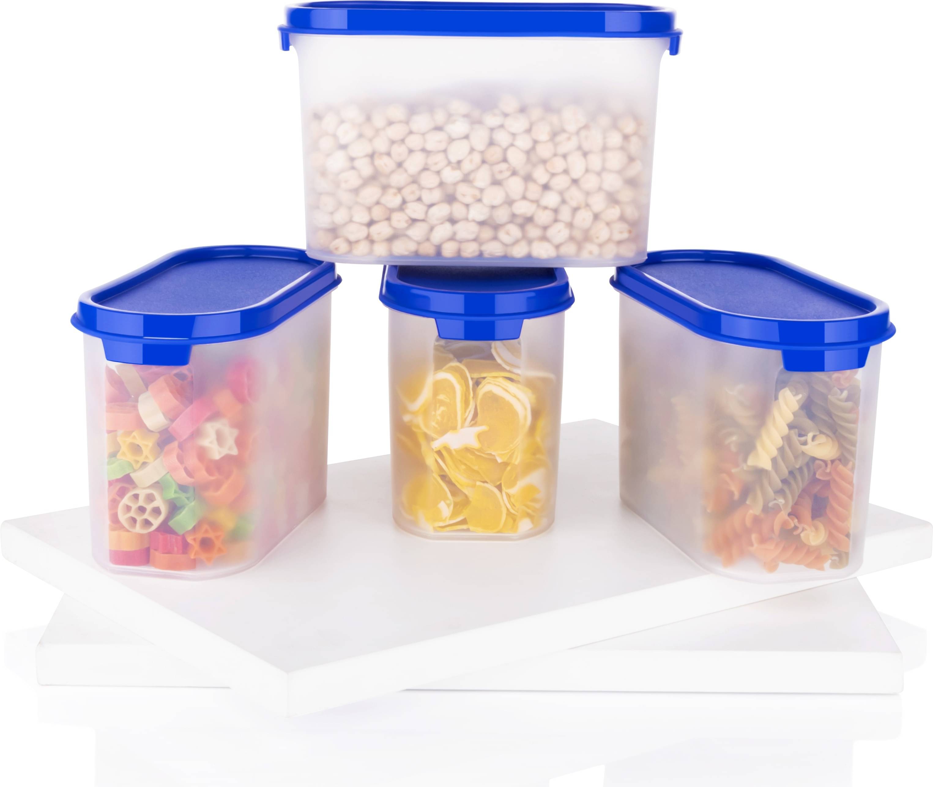     			omortex Plastic Blue Multi-Purpose Container ( Set of 4 )