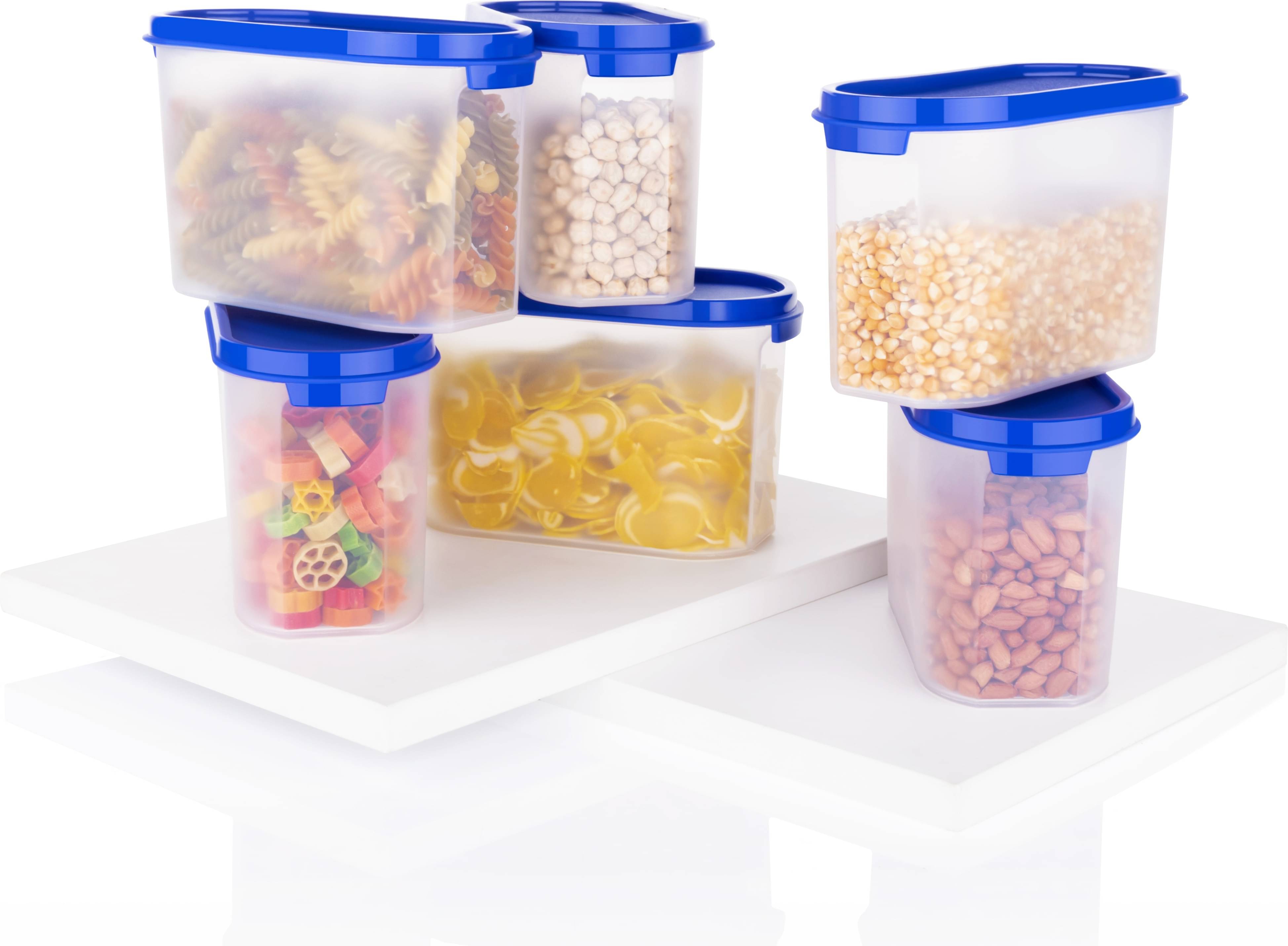     			omortex Plastic Blue Multi-Purpose Container ( Set of 6 )