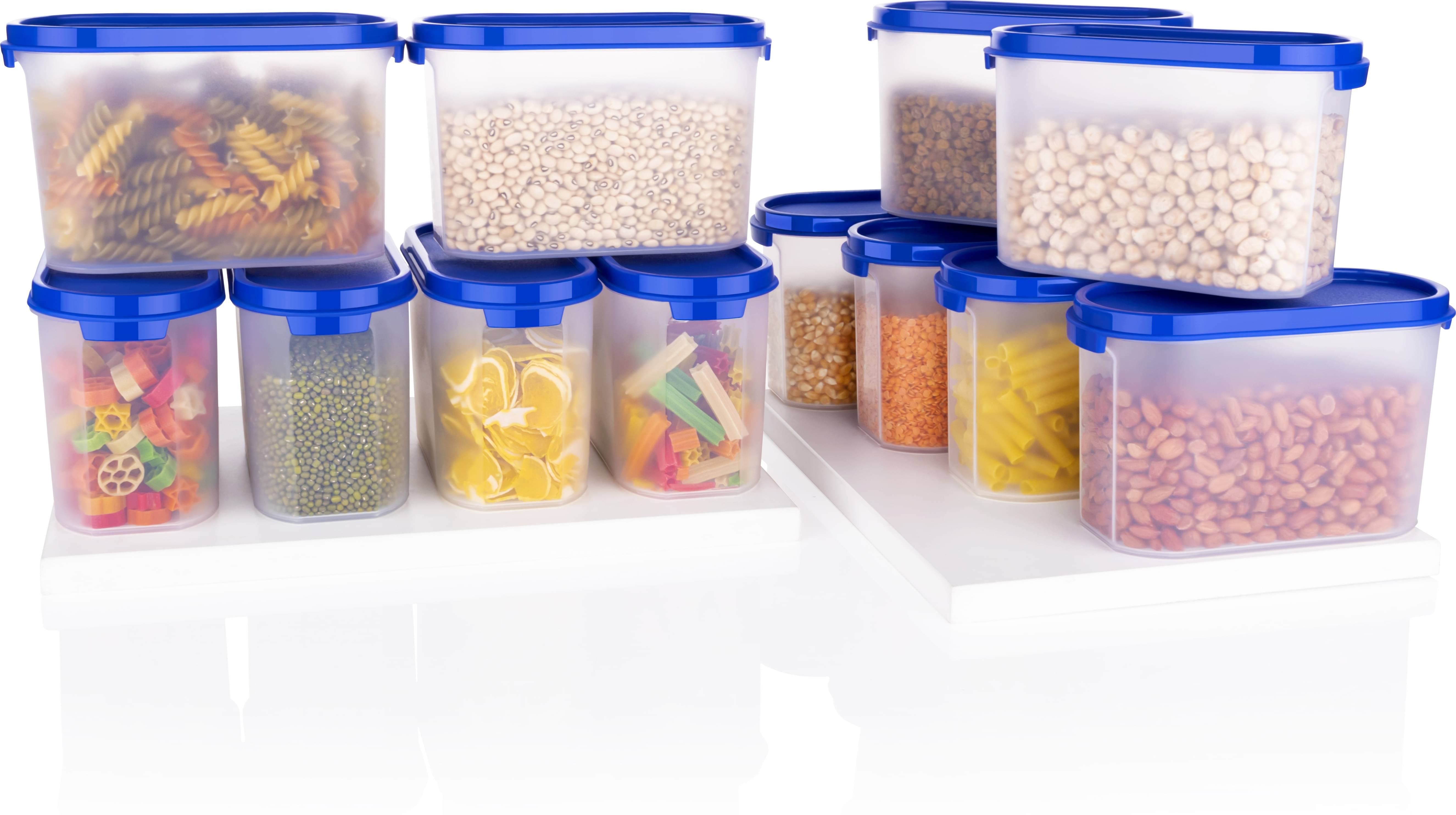     			omortex Plastic Blue Multi-Purpose Container ( Set of 12 )