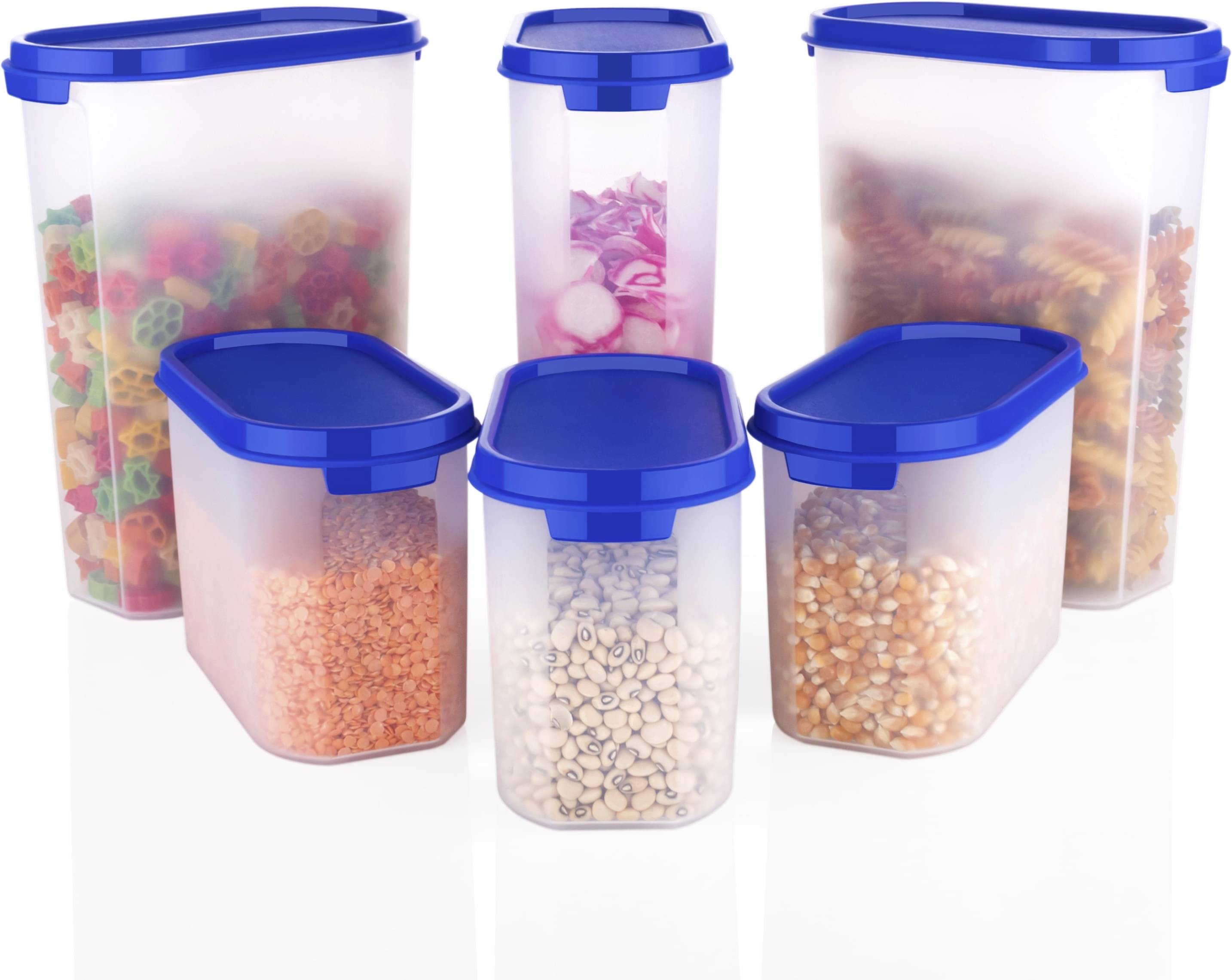     			omortex Plastic Blue Multi-Purpose Container ( Set of 6 )