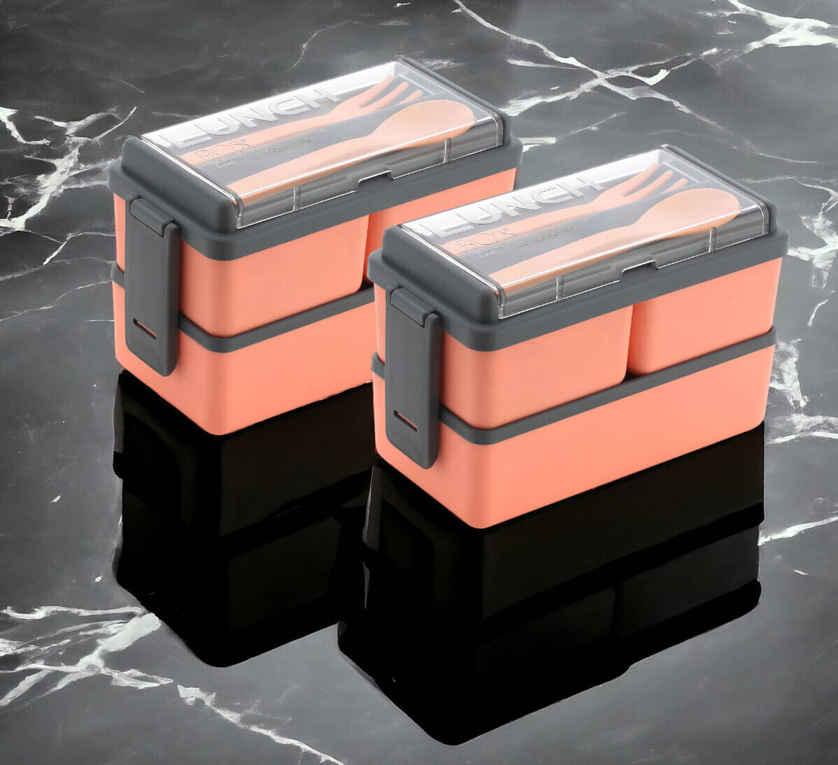     			omortex Plastic Lunch Box 3 - Container ( Pack of 1 )