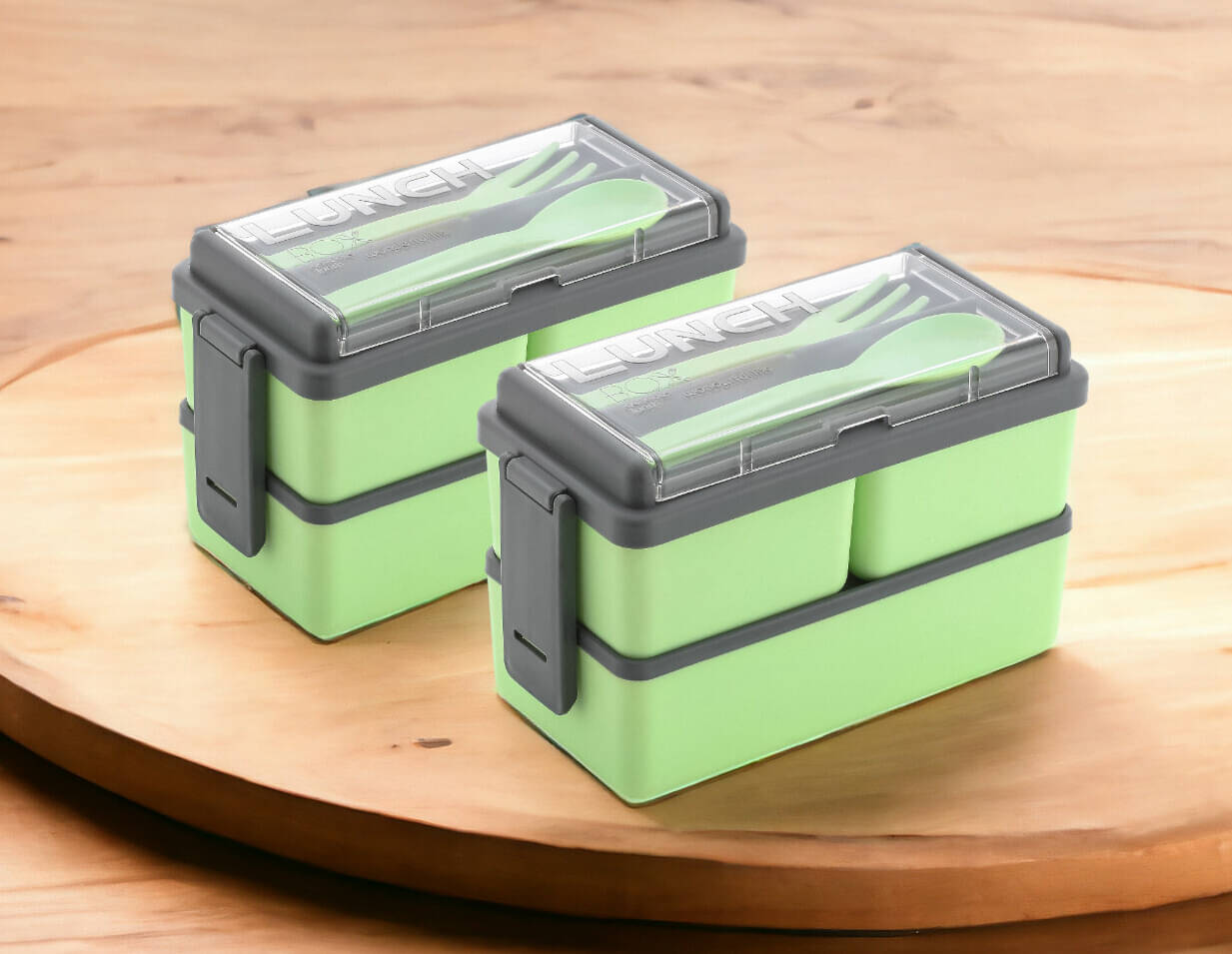     			omortex Plastic Lunch Box 3 - Container ( Pack of 1 )