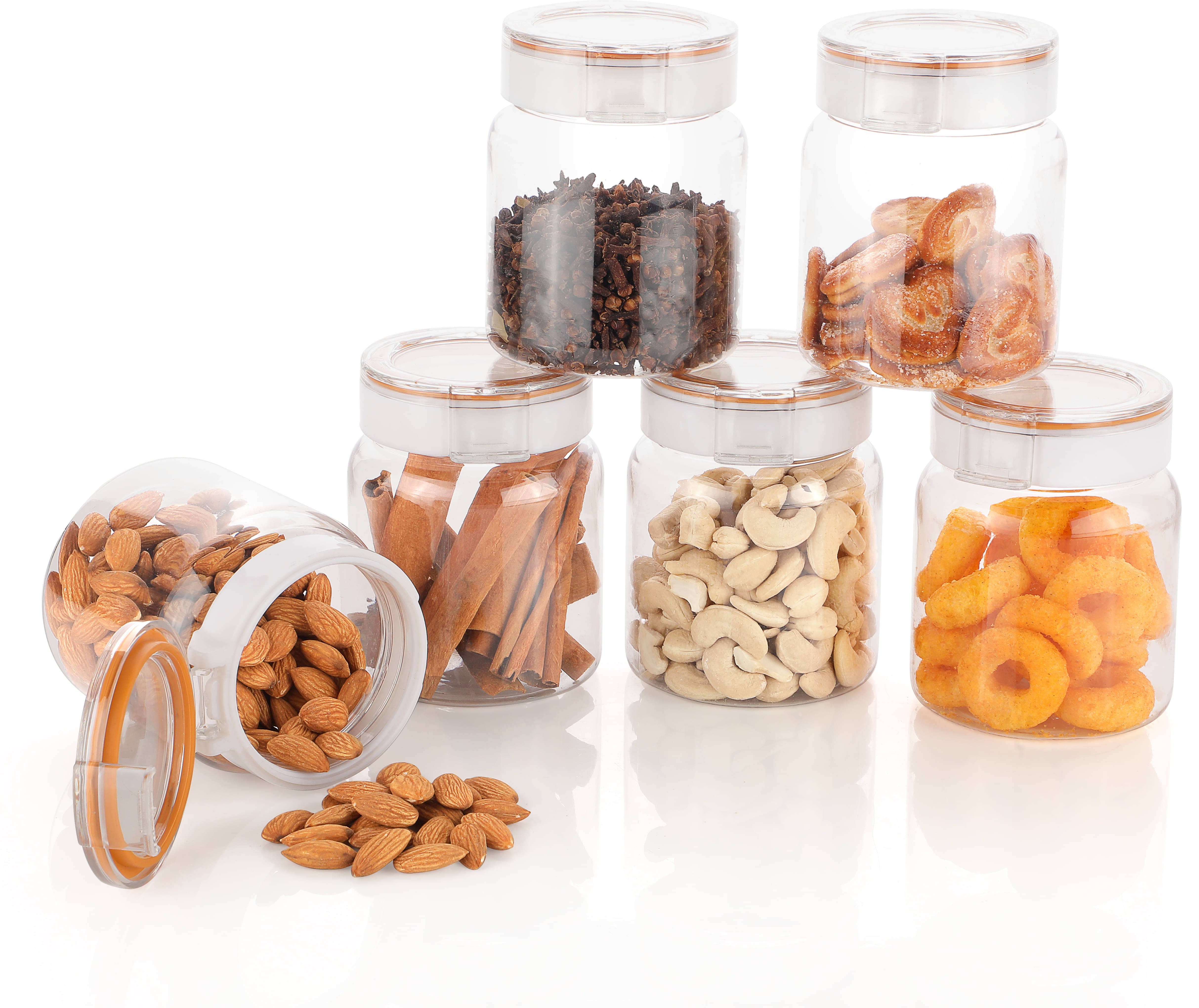    			omortex Plastic Multicolor Multi-Purpose Container ( Set of 6 )