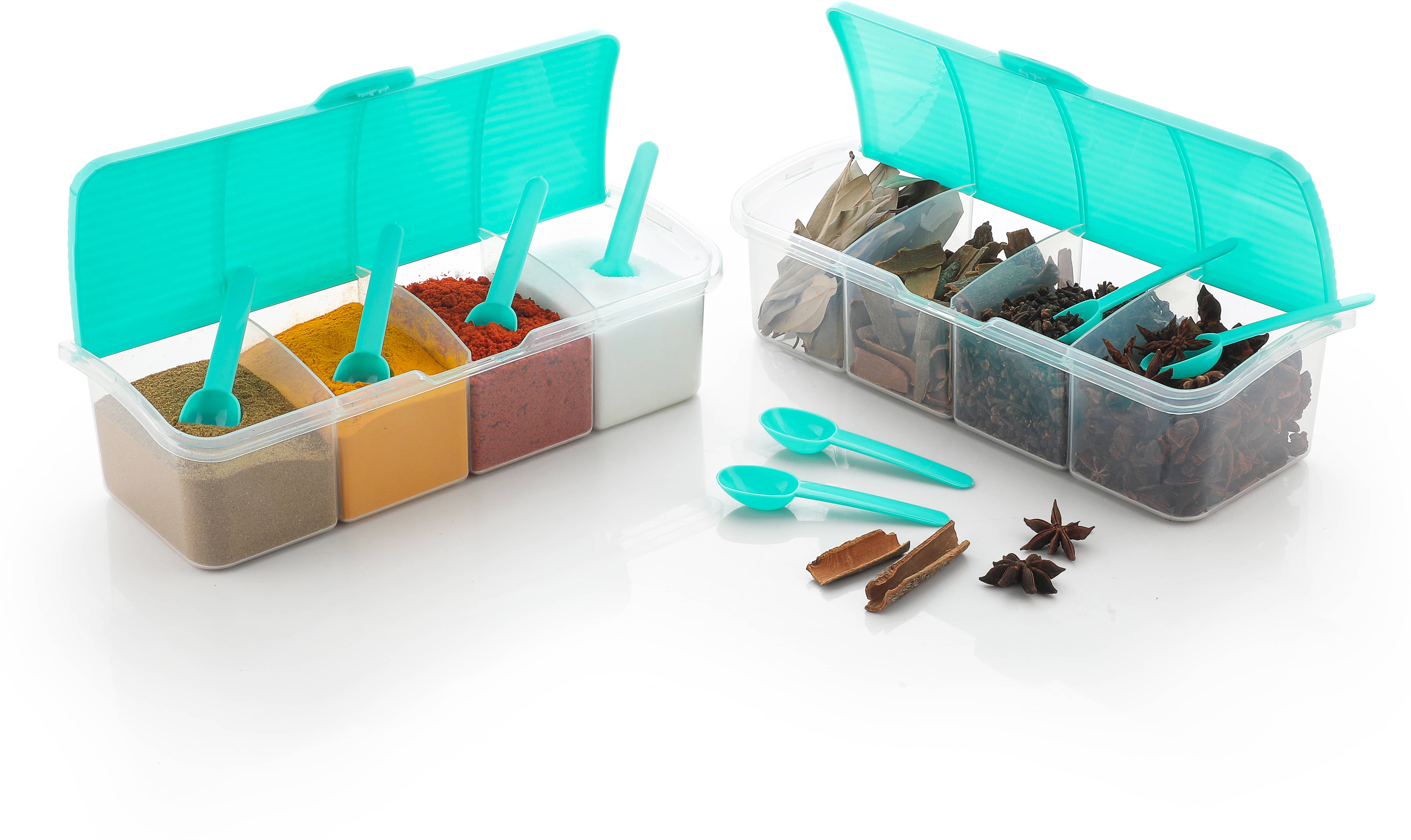     			omortex Plastic Multicolor Spice Container ( Set of 2 )