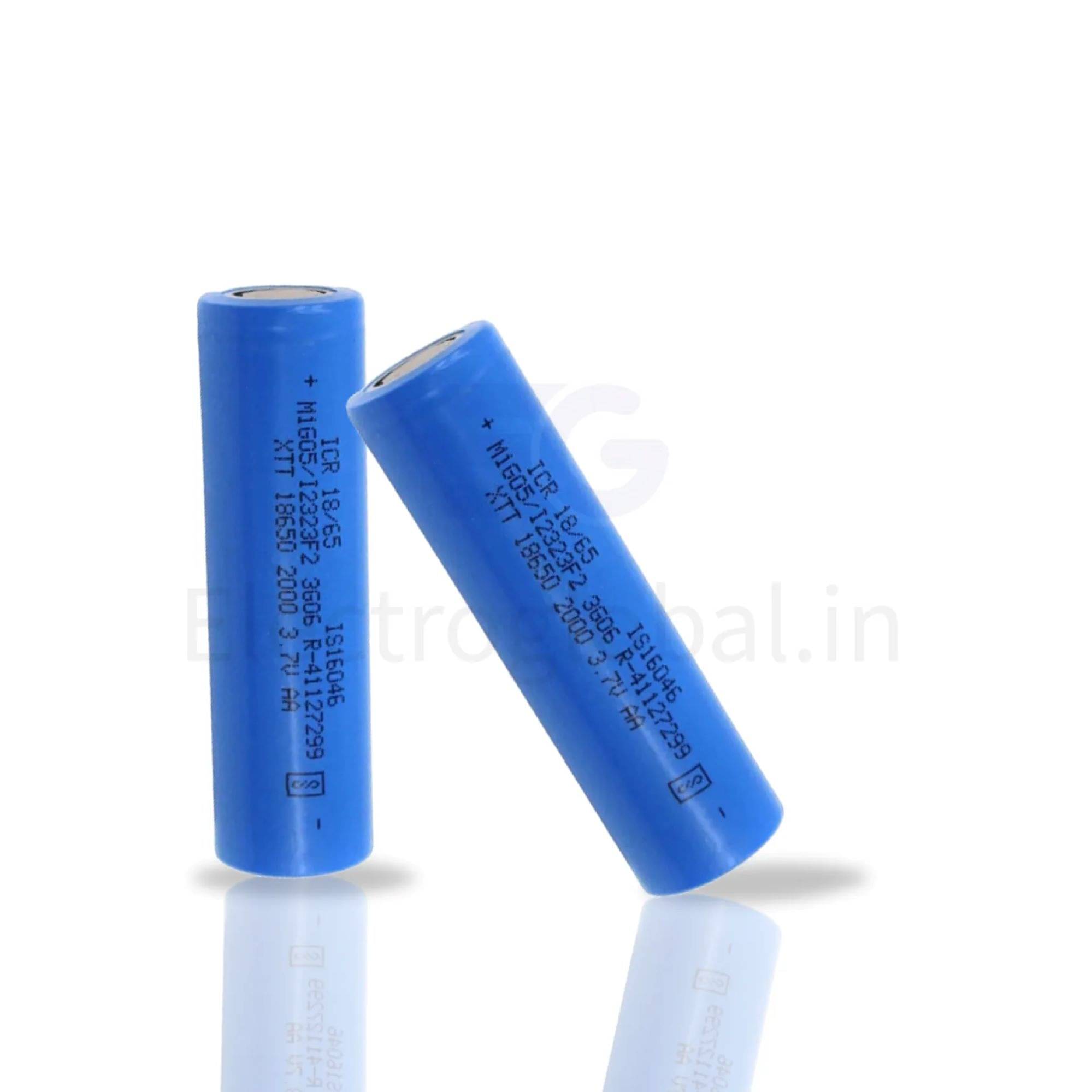    			18650 3.7V 2000 mAh Rechargeable Li-ion Battery - Pack of 2