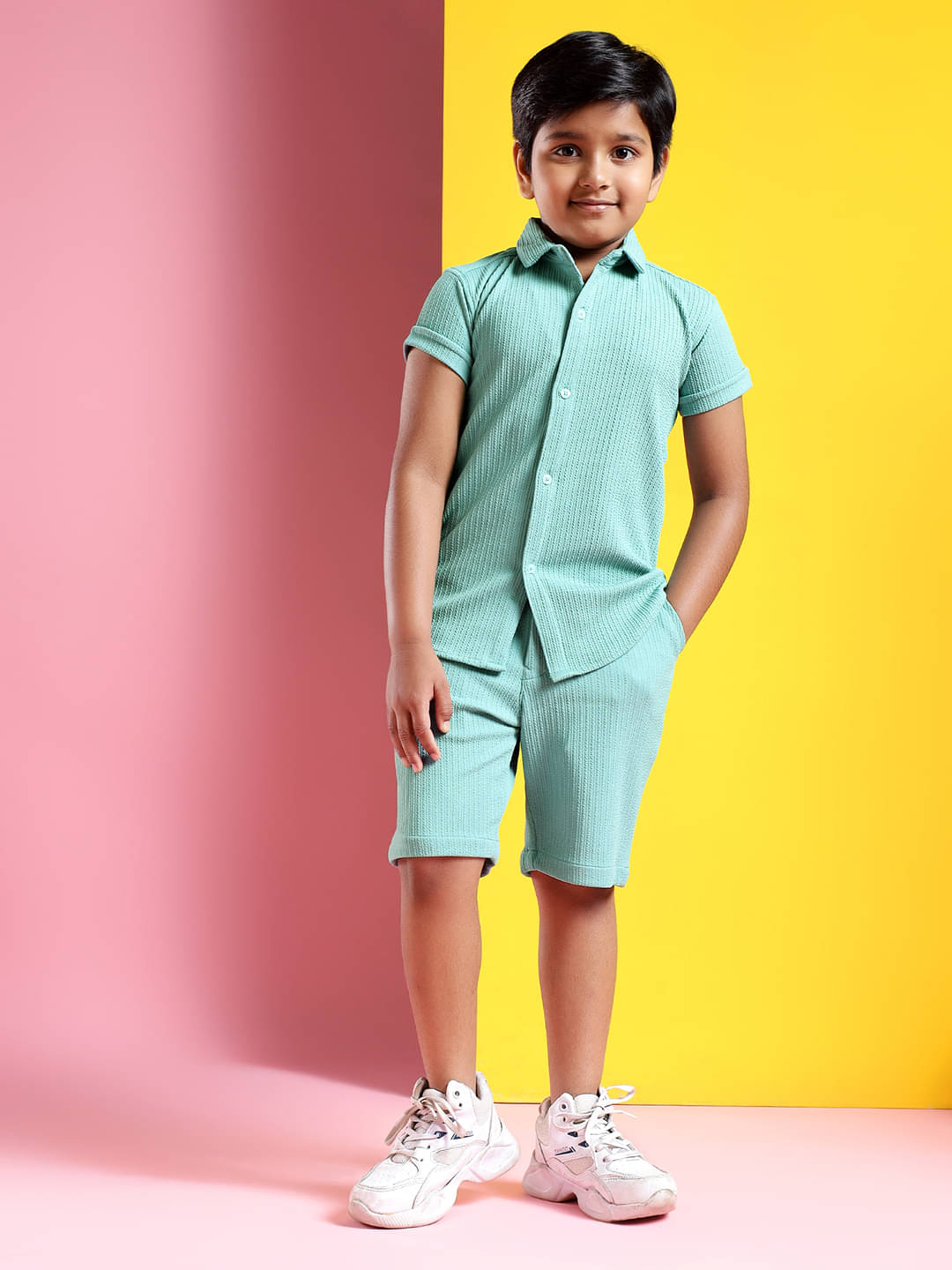     			ALY JOHN Pack of 1 Baby Boys Cotton Shirt & Shorts Set ( Green )