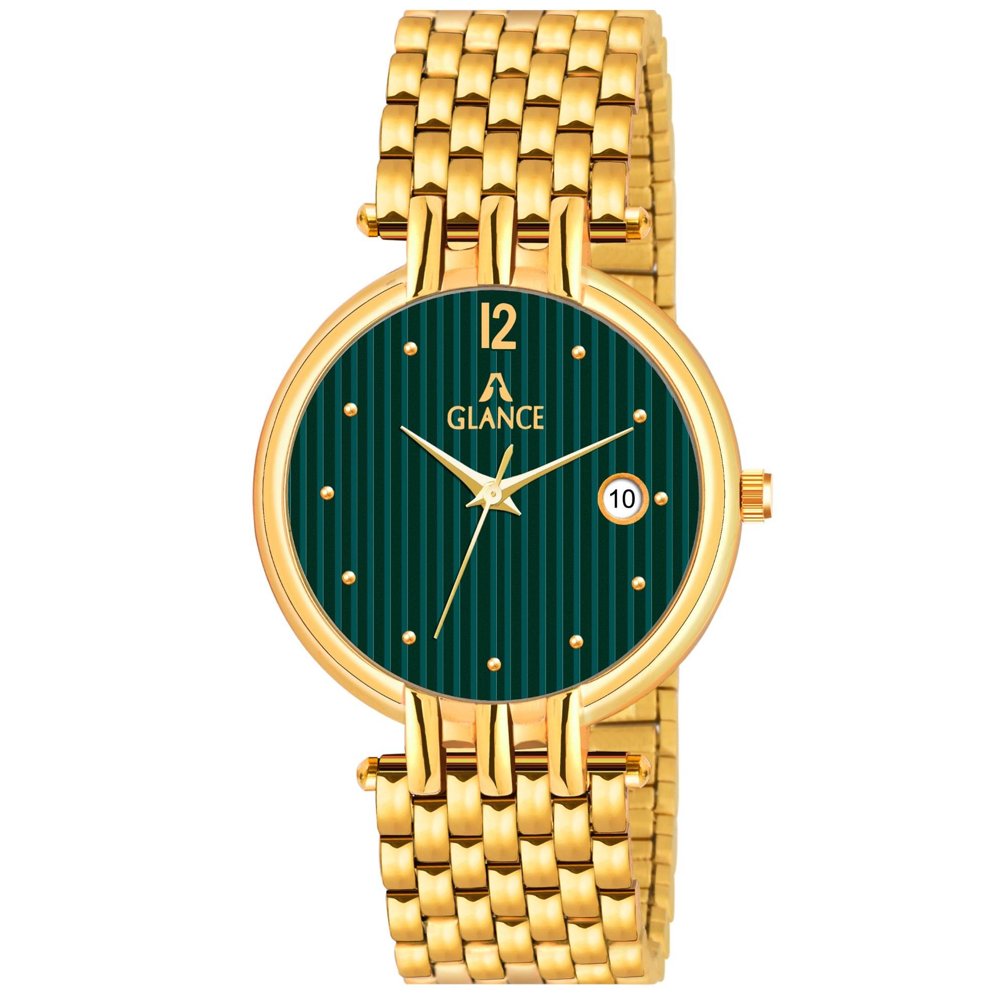     			Aglance Gold Stainless Steel Analog Men's Watch