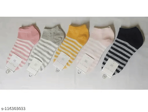 BAYEMA Pack of 5 Men's Cotton Ankle Length Socks ( Black )     			BAYEMA Pack of 5 Men's Cotton Ankle Length Socks ( Black )