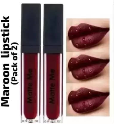     			BLUSHIS Long Lasting Maroon Matte Lipstick (Pack of 2)
